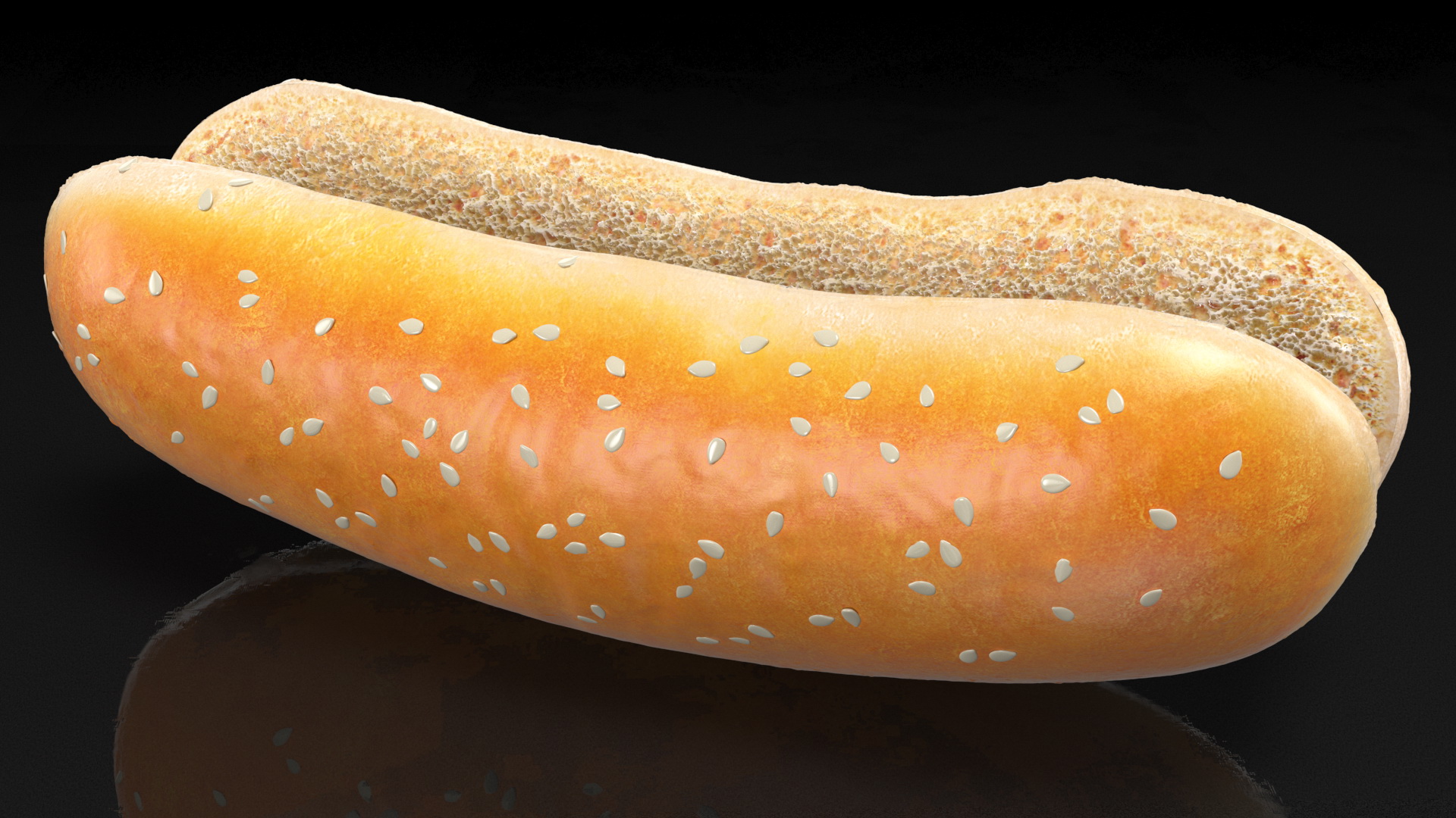 Cut Sesame Bun 3D model