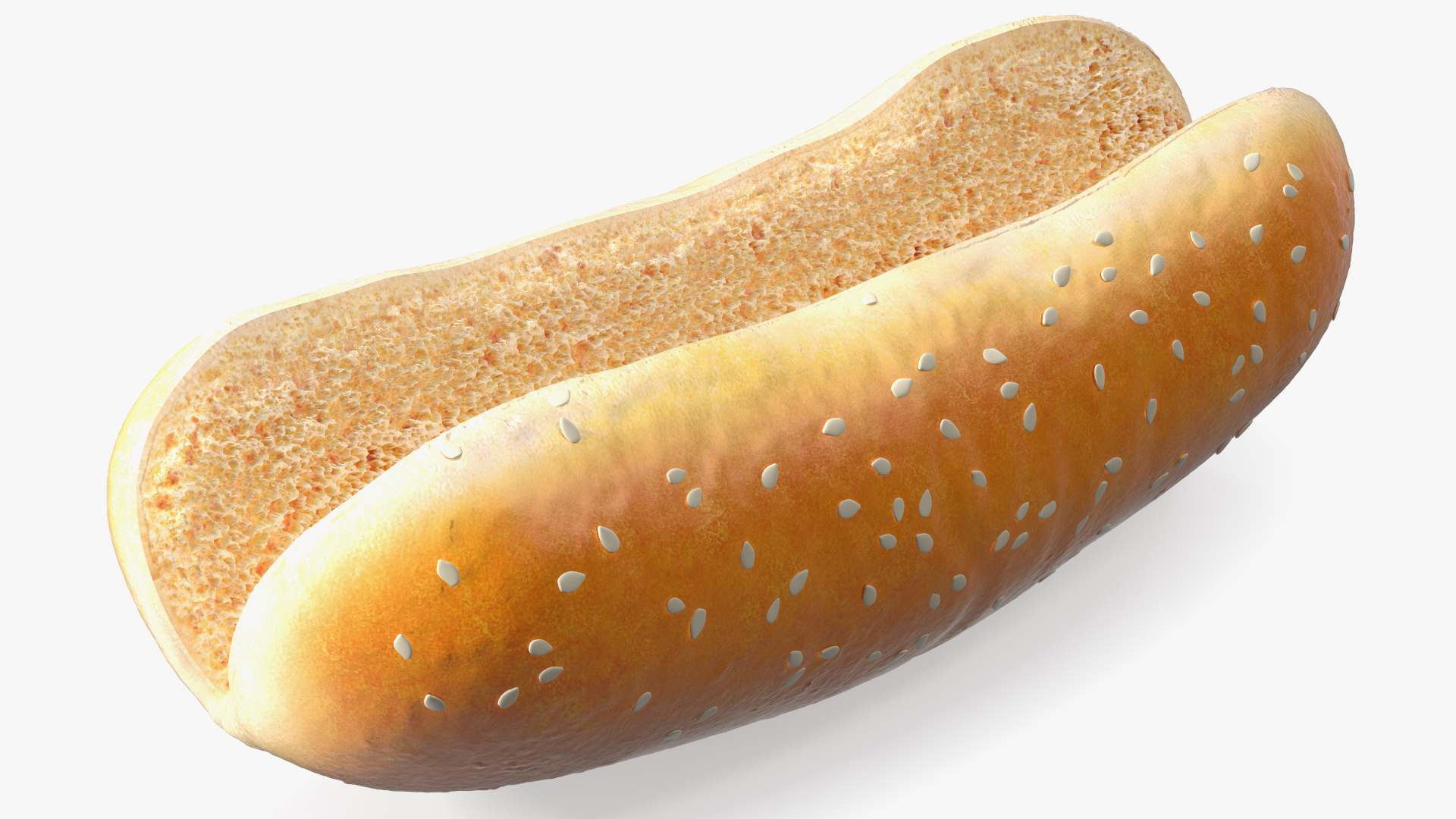 Cut Sesame Bun 3D model