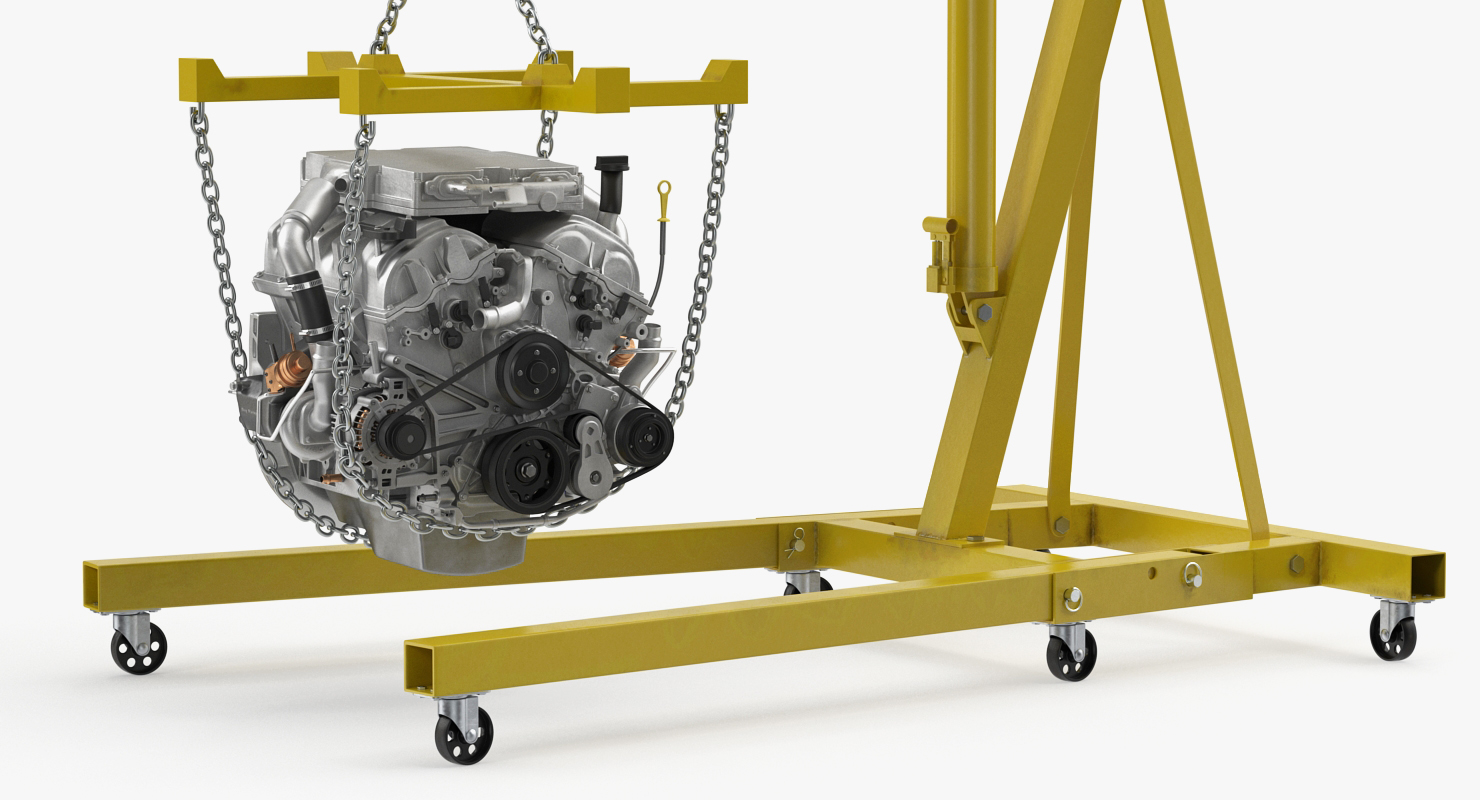 3D Steel Engine Hoist with V6