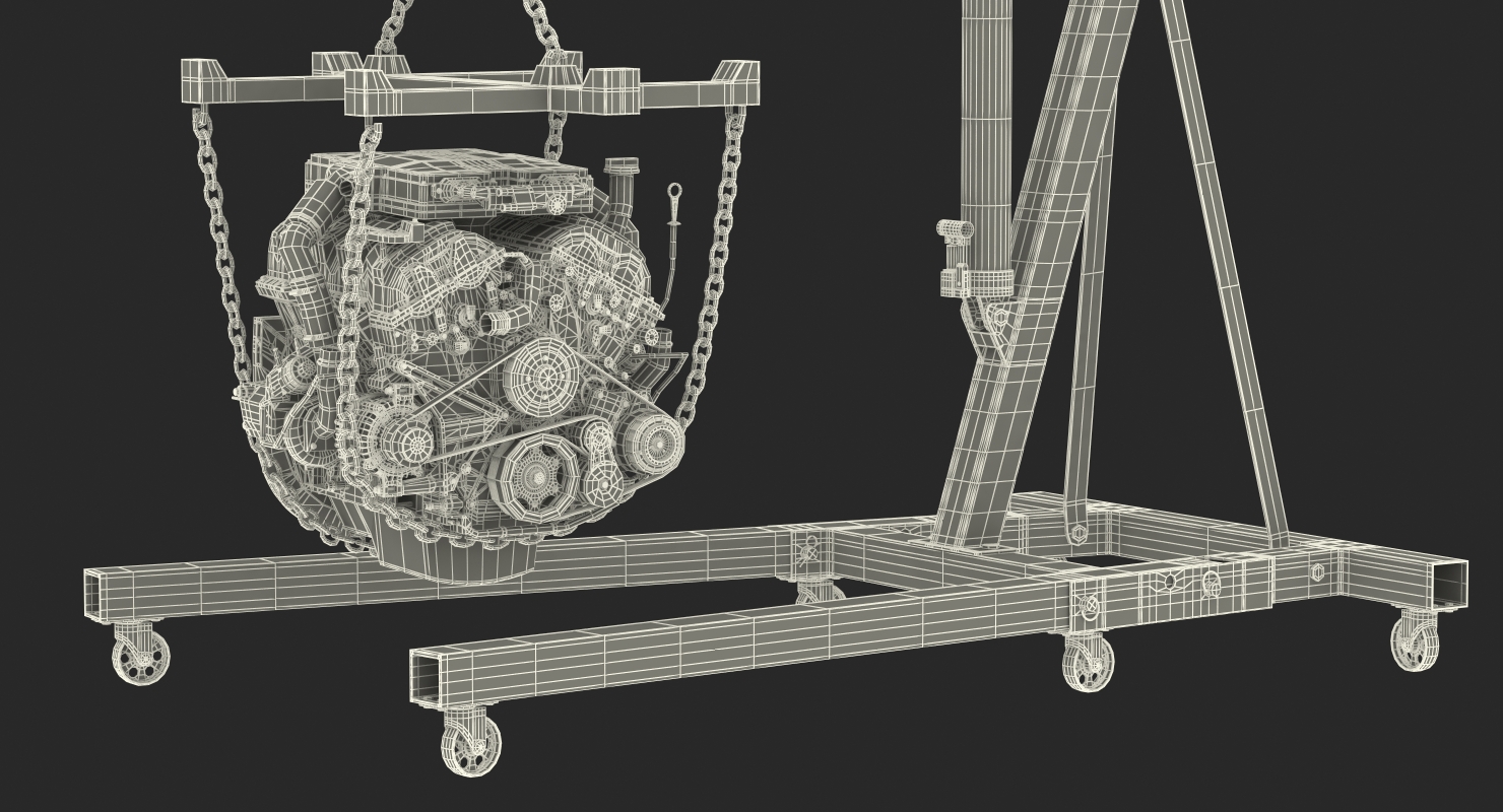 3D Steel Engine Hoist with V6