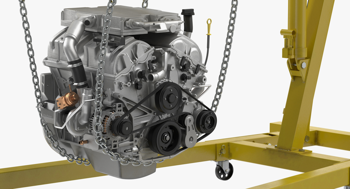 3D Steel Engine Hoist with V6