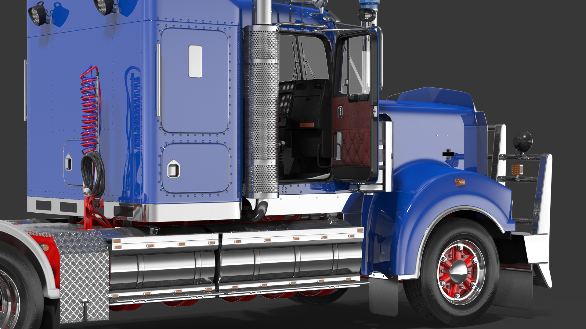 3D model Vintage Semi-Truck Rigged