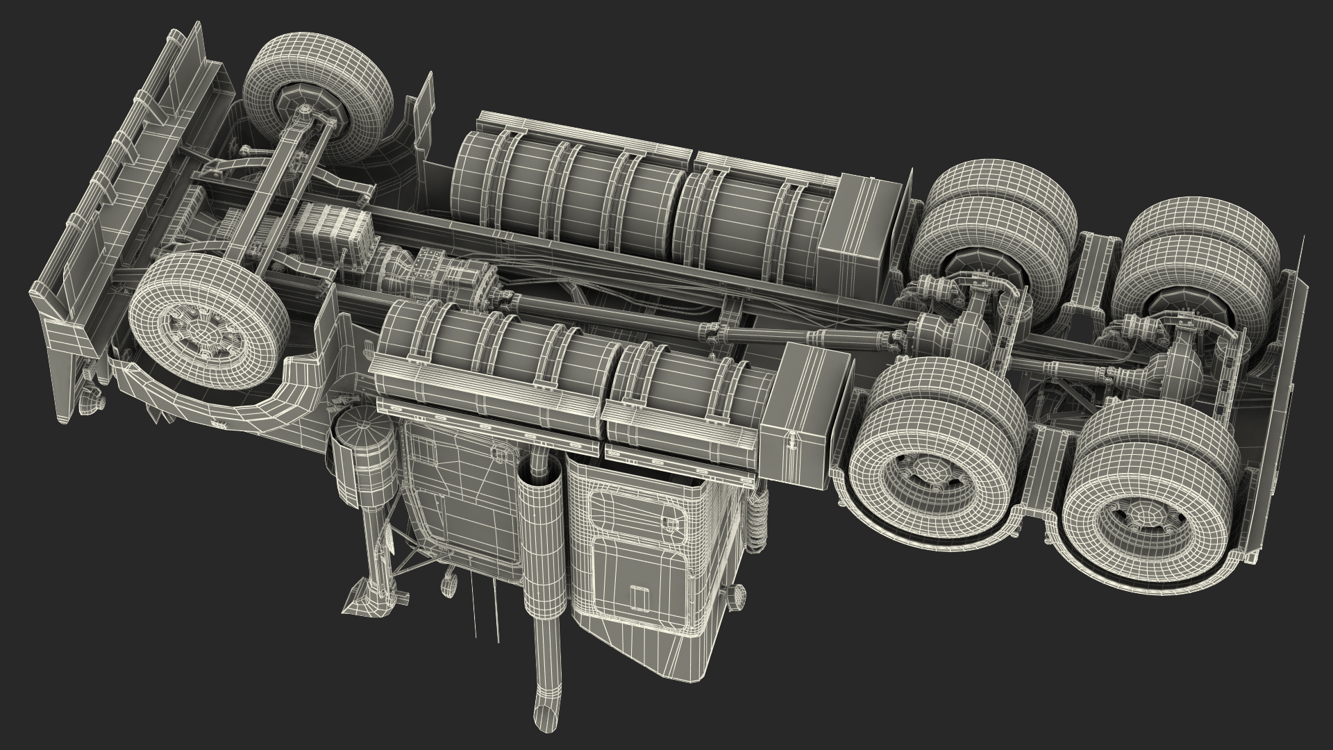 3D model Vintage Semi-Truck Rigged