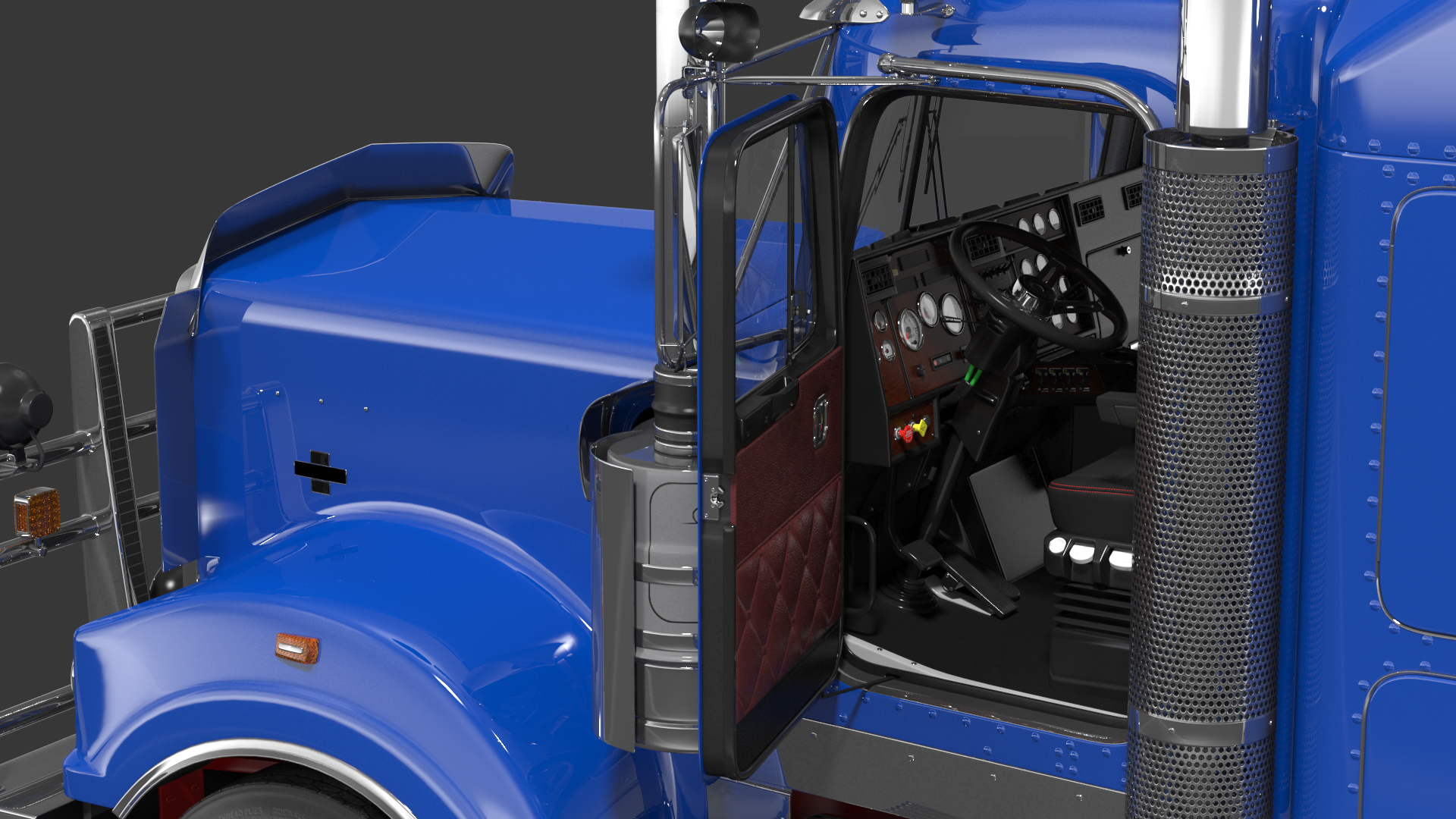 3D model Vintage Semi-Truck Rigged