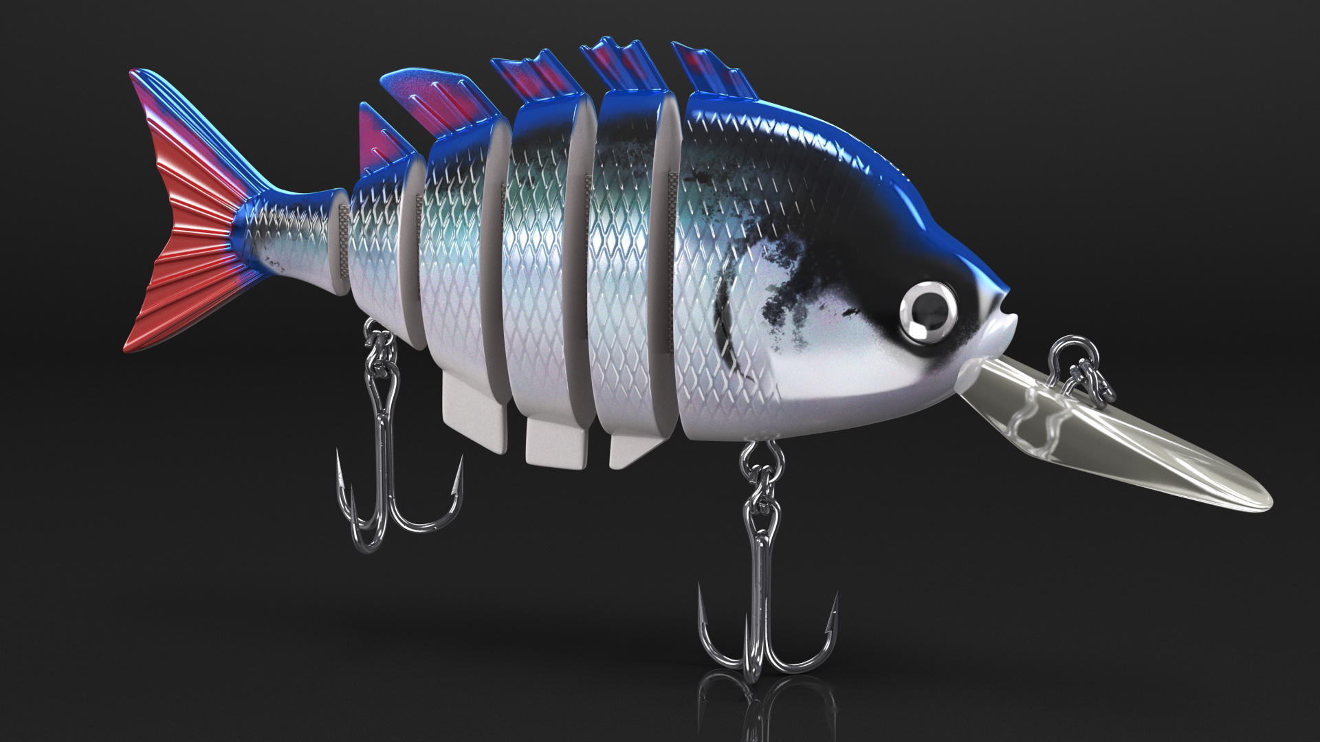 3D Rose Kuli Trout Bass Fishing Lure model