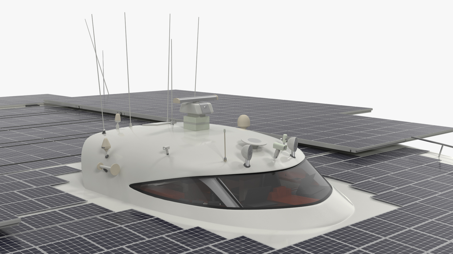 3D Solar Electric Boat Rigged