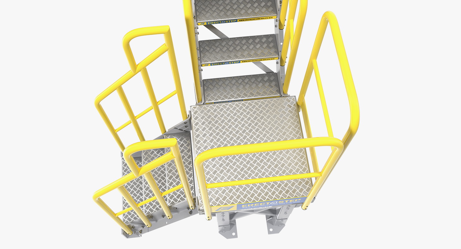 3D Industrial Steel Catwalk Stairs