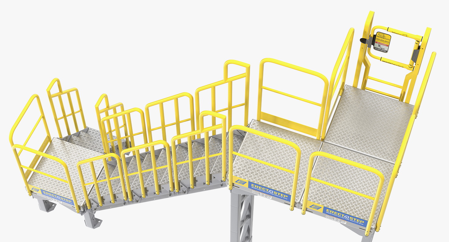 3D Industrial Steel Catwalk Stairs