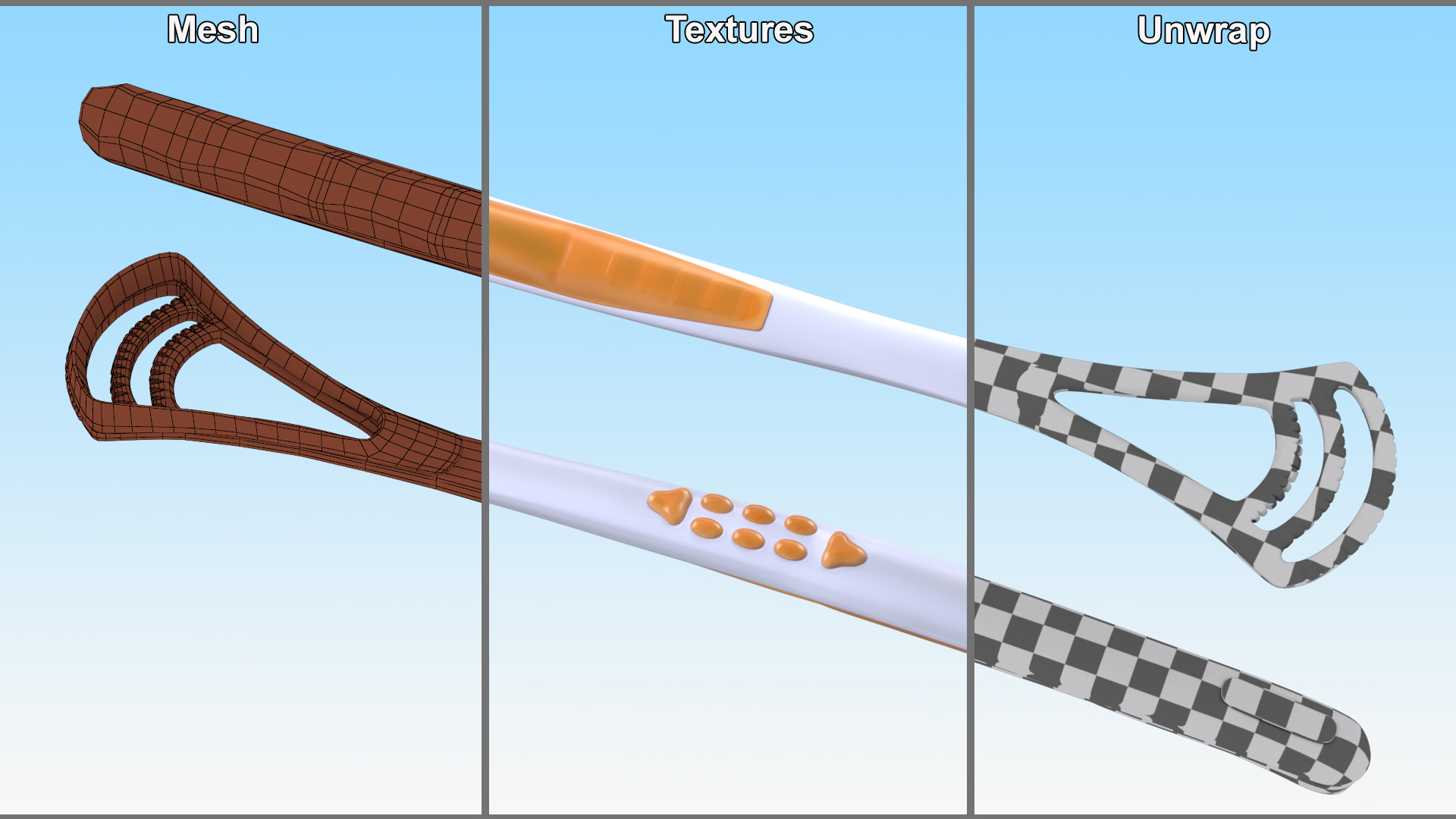 Oral Scraper Orange 3D model