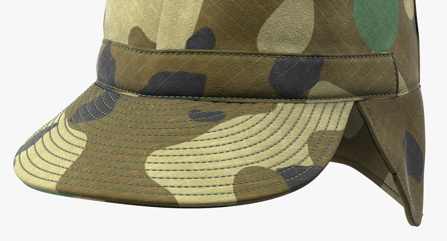 3D Camo Field Cap with Earflaps model