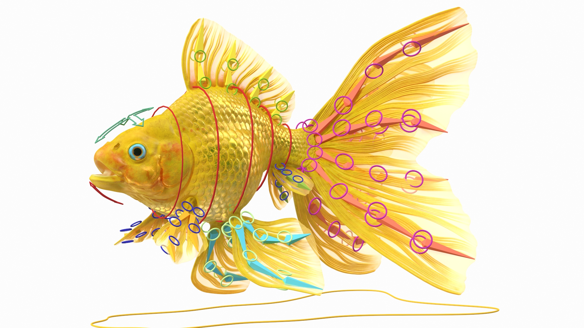 3D model Goldfish Rigged