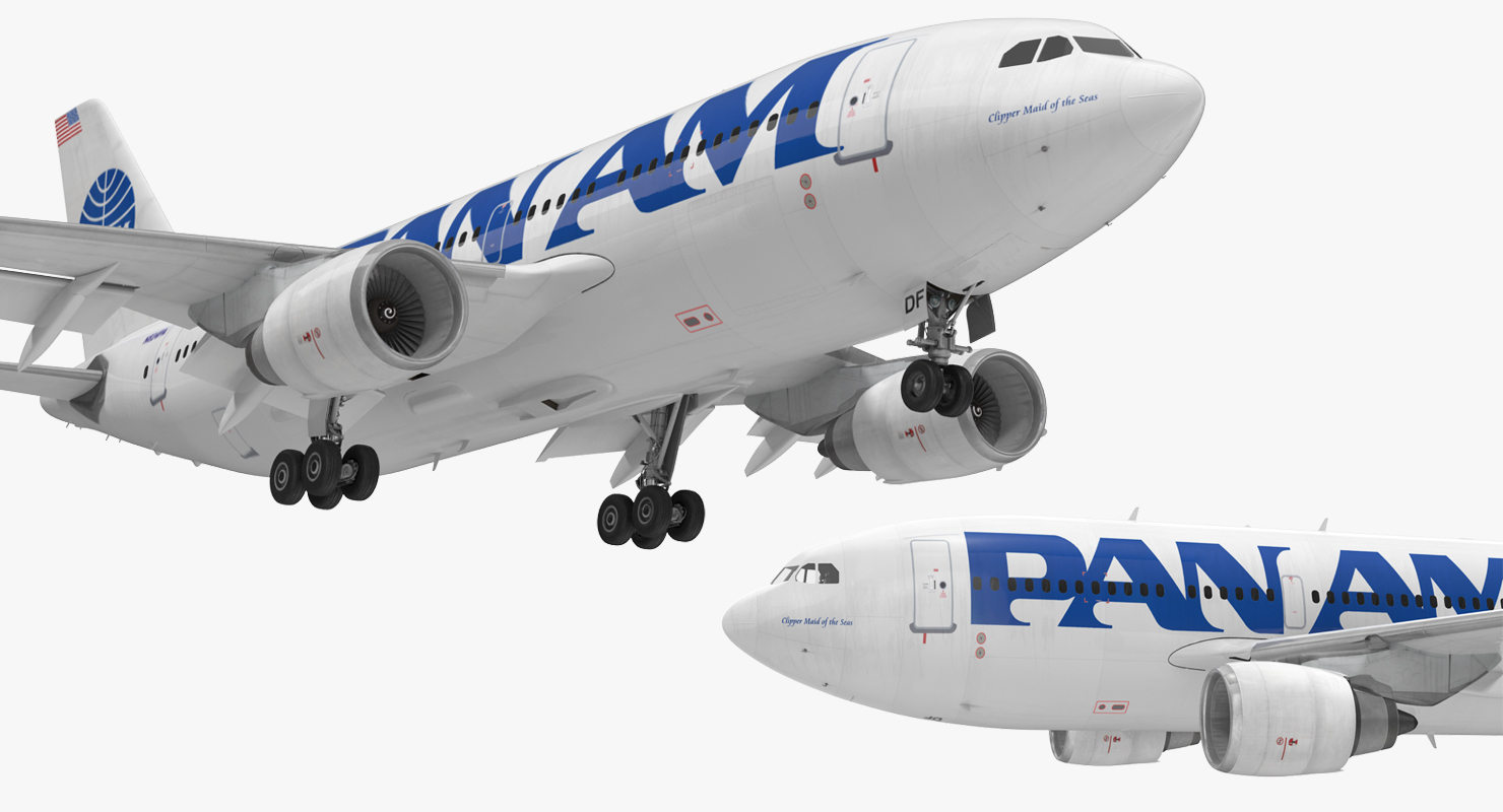 3D Airbus A310 300 Pan American model