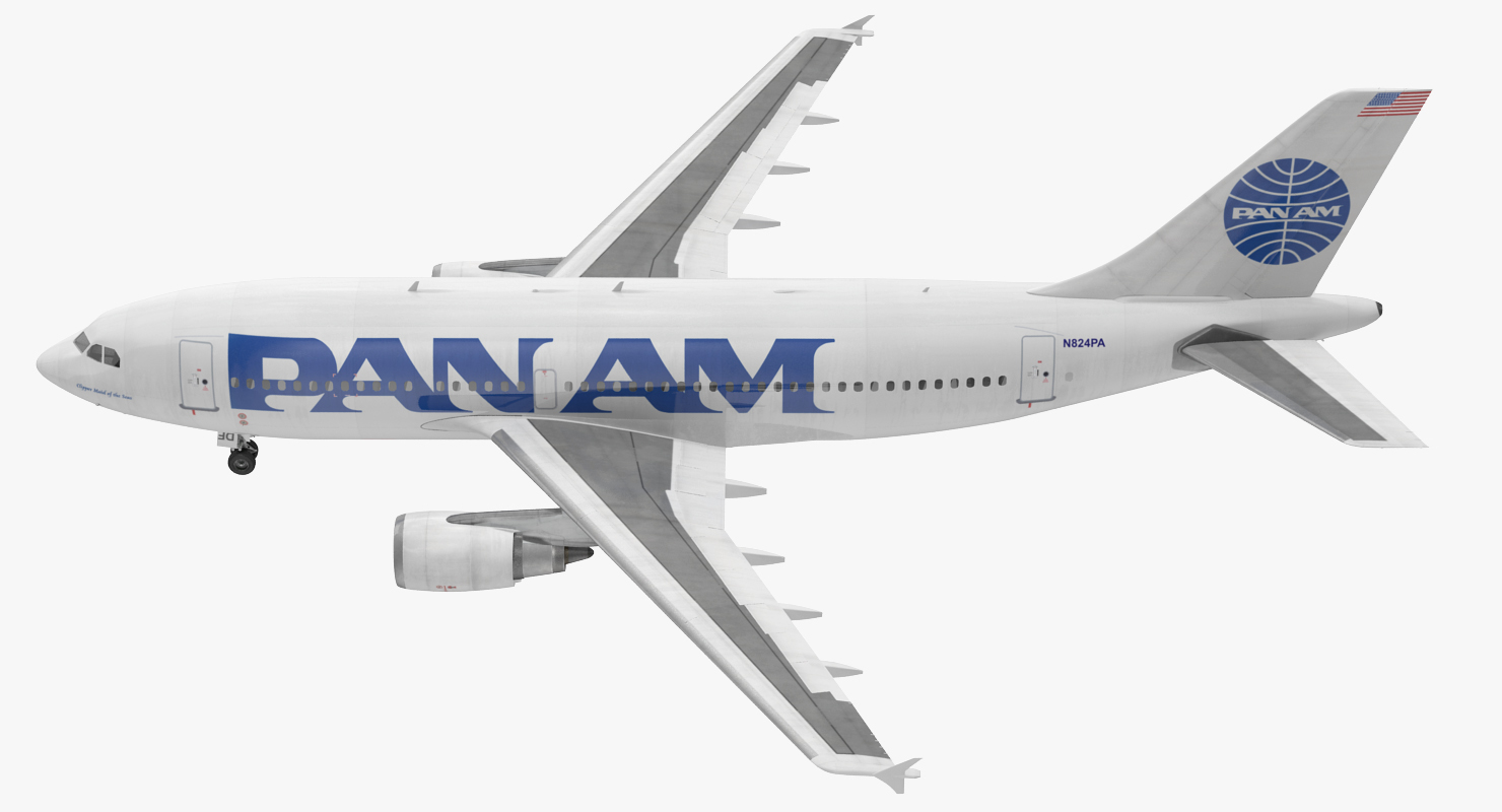 3D Airbus A310 300 Pan American model