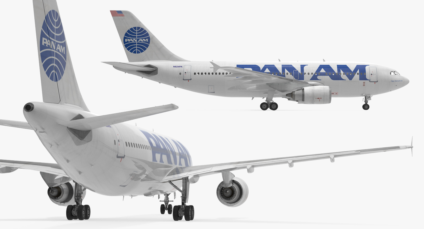 3D Airbus A310 300 Pan American model