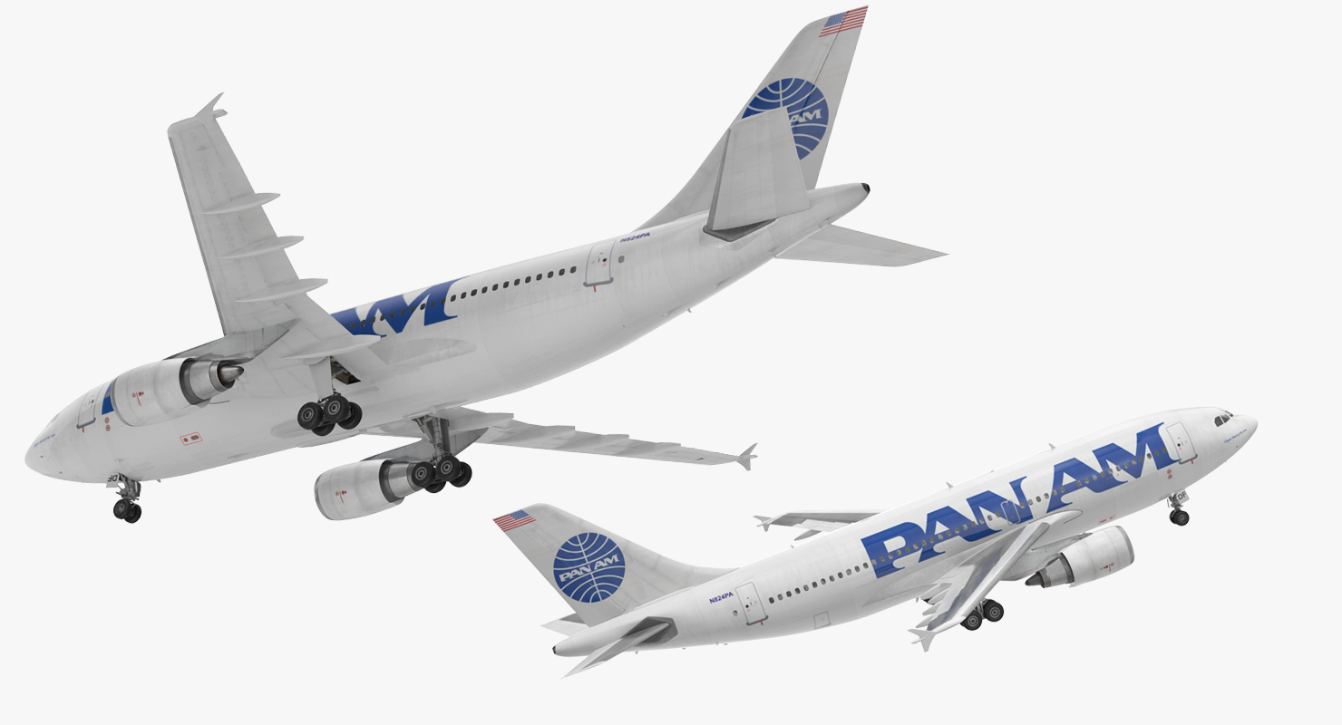 3D Airbus A310 300 Pan American model