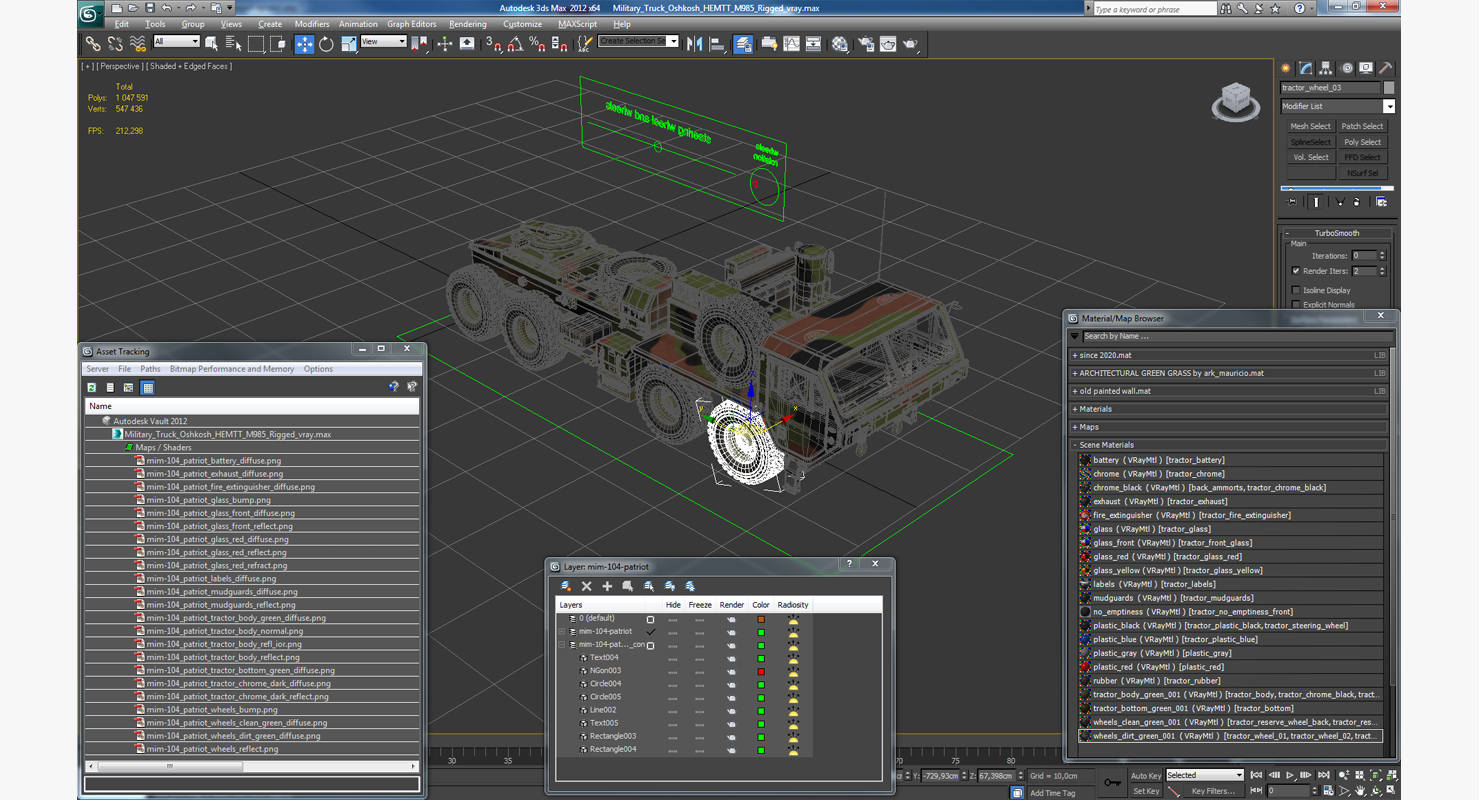 3D model Military Truck Oshkosh HEMTT M985 Rigged