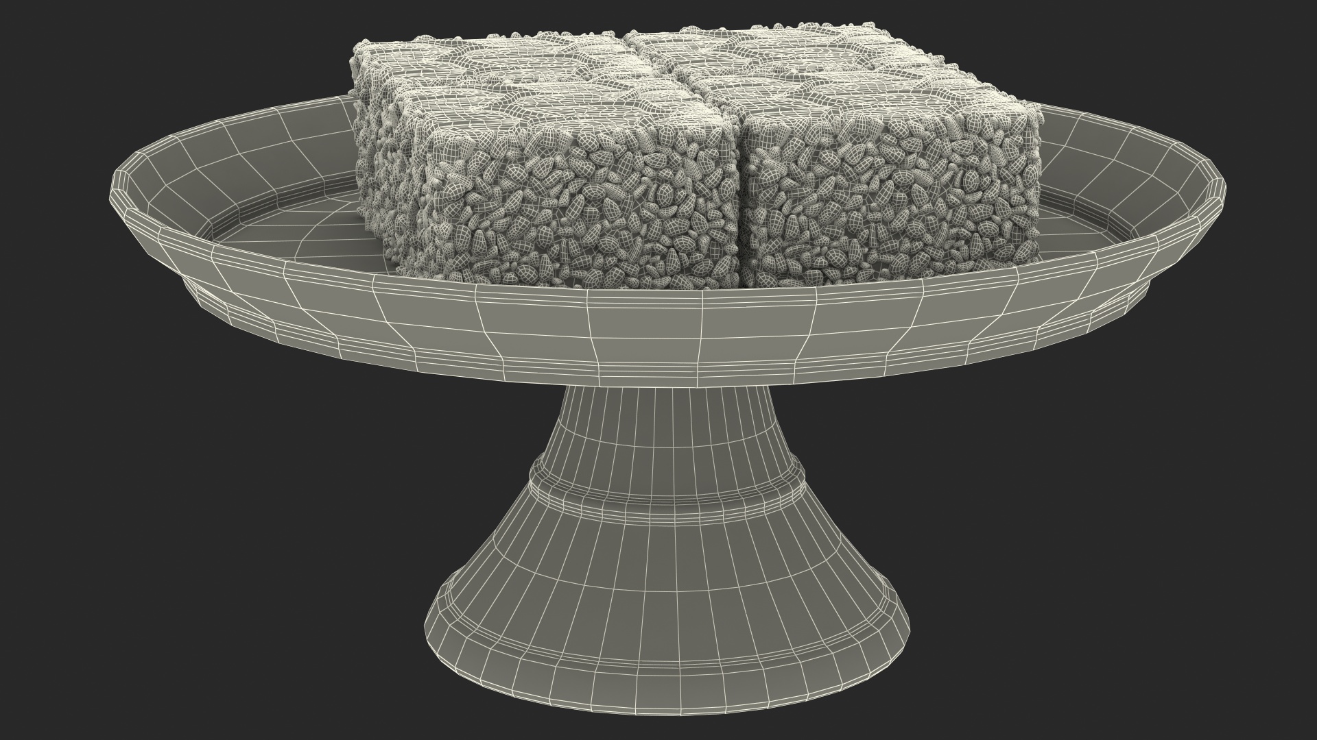 Mono Latte Cake On Stand 3D model