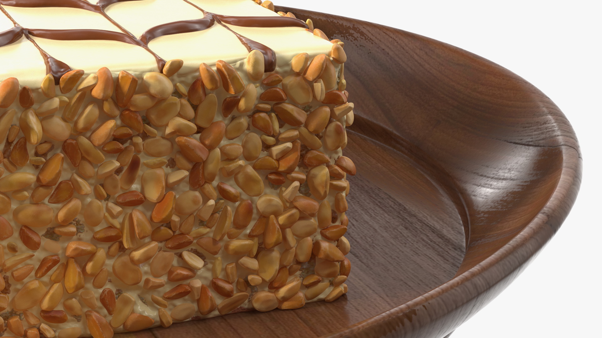 Mono Latte Cake On Stand 3D model