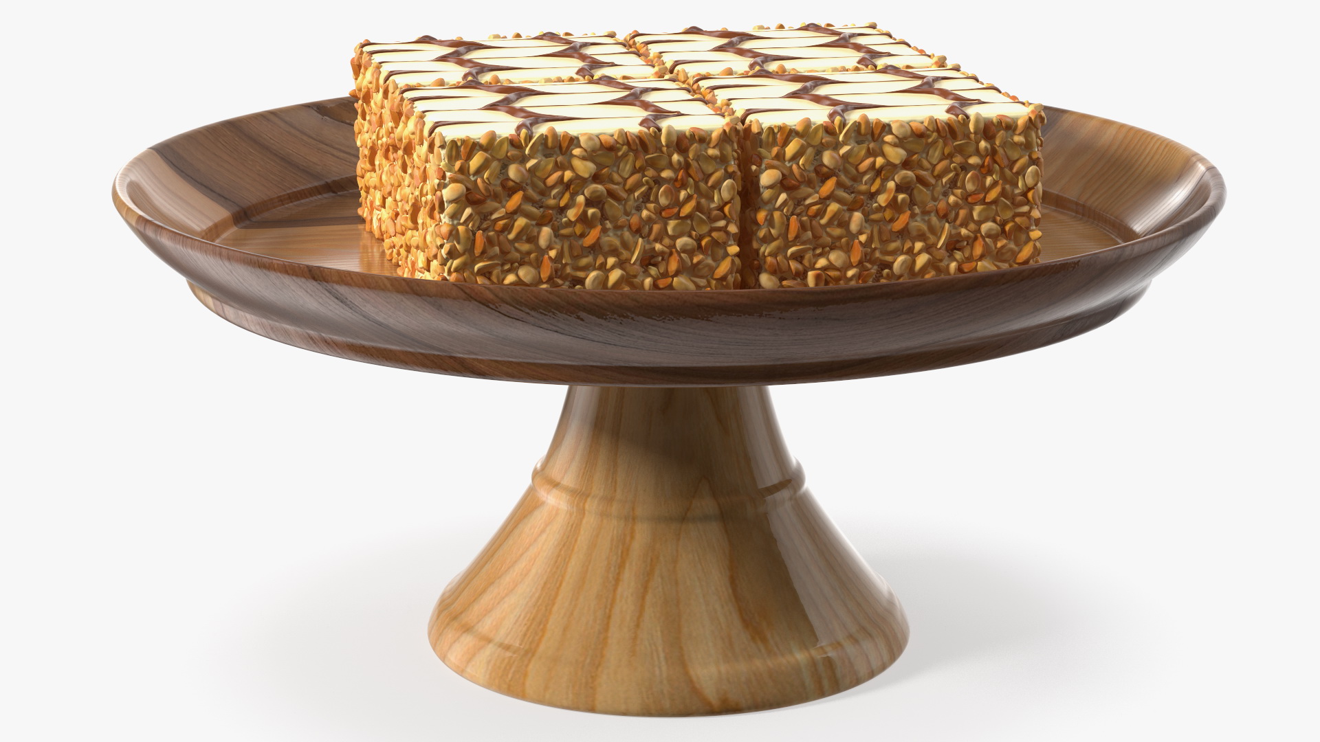 Mono Latte Cake On Stand 3D model