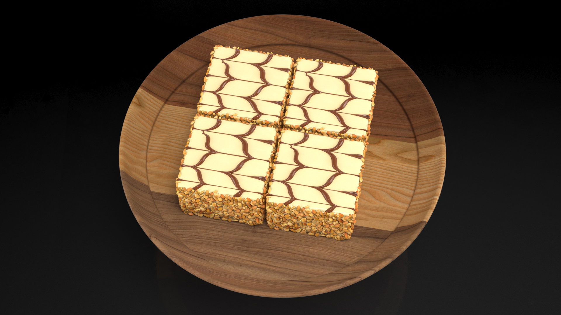 Mono Latte Cake On Stand 3D model