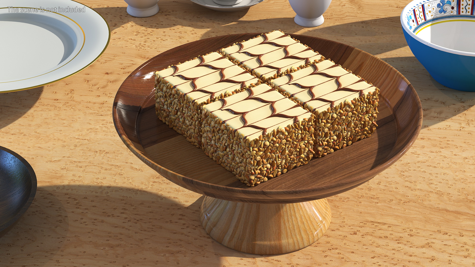 Mono Latte Cake On Stand 3D model