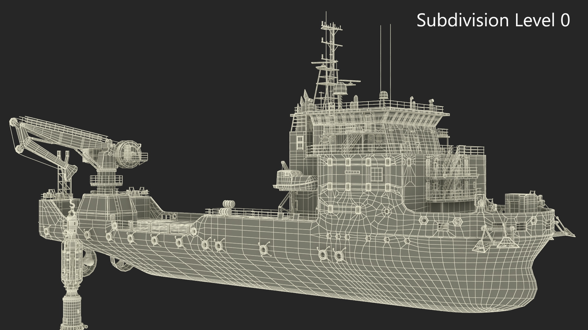 3D model Construction Vessel and Offshore Underwater Pile Driver