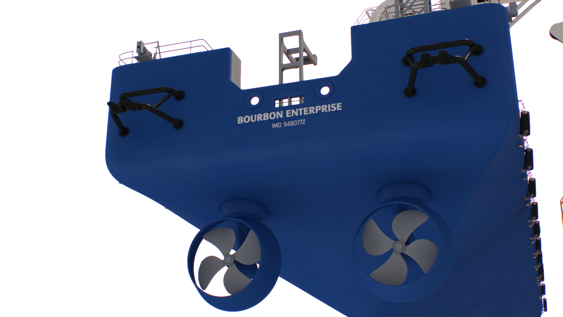 3D model Construction Vessel and Offshore Underwater Pile Driver