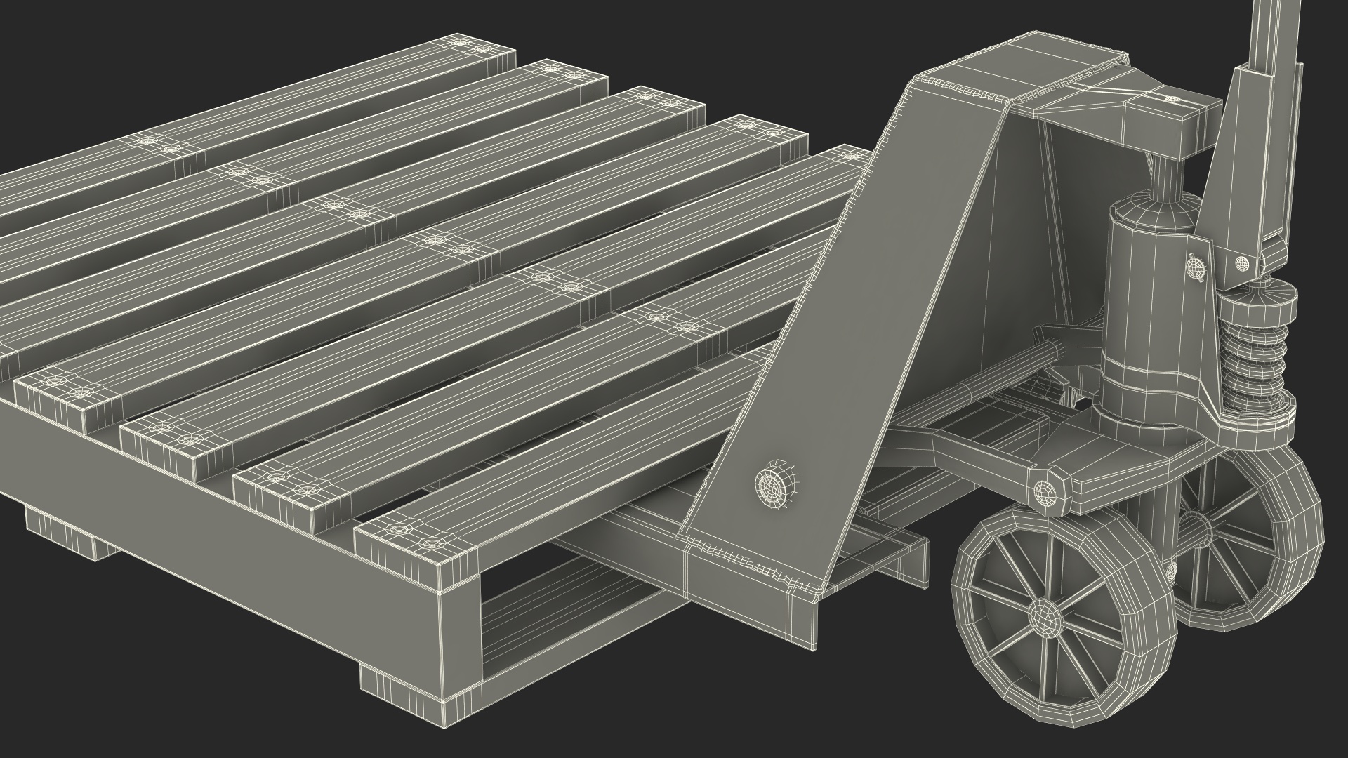 3D Hydraulic Trolley with Wooden Pallet