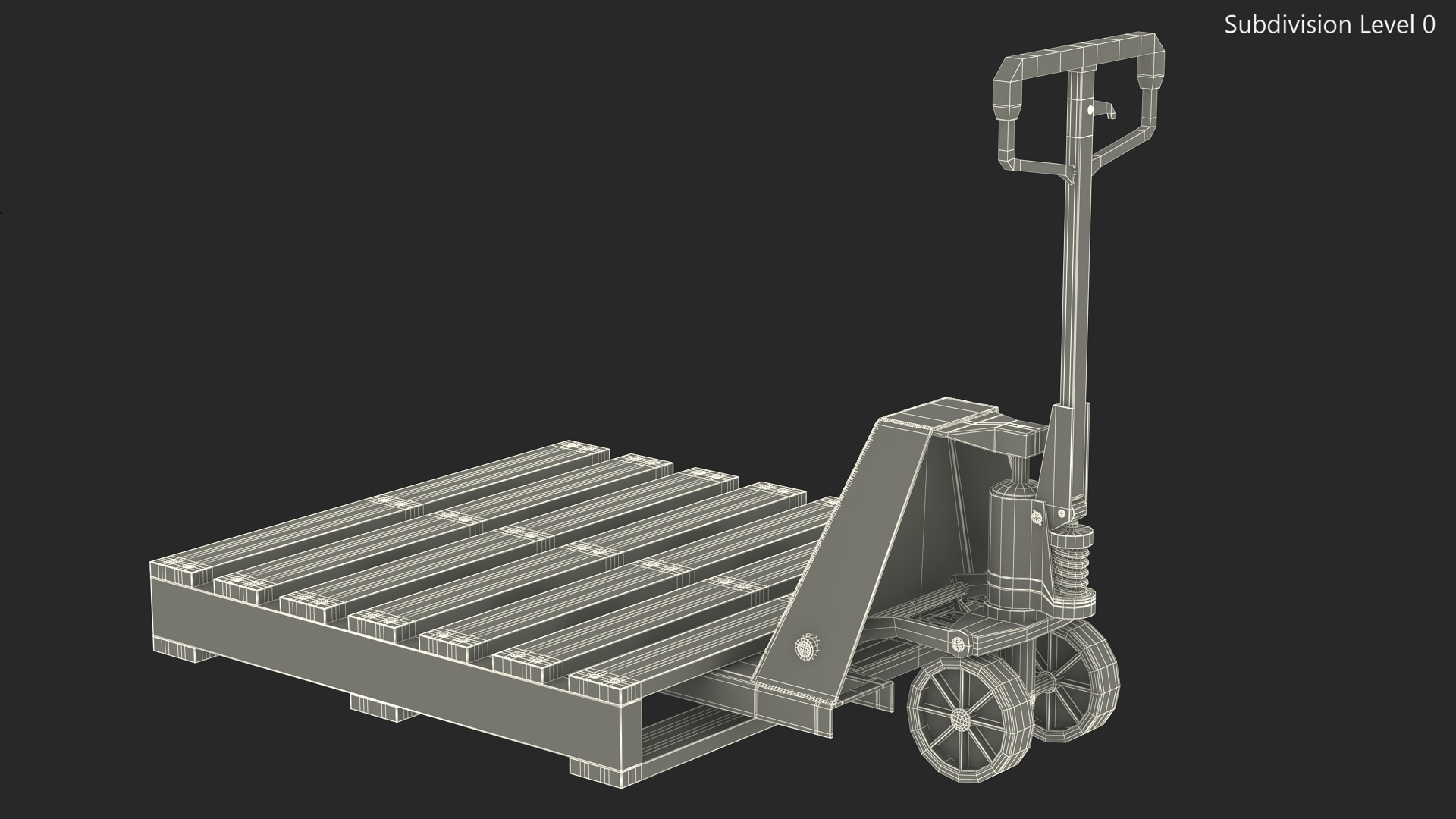 3D Hydraulic Trolley with Wooden Pallet