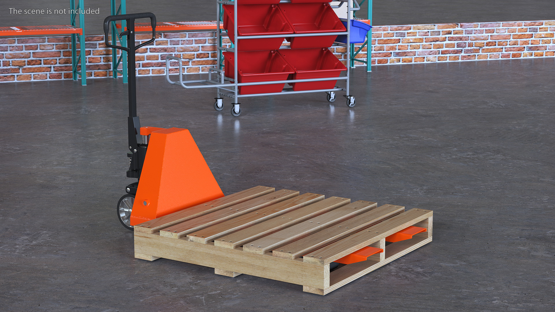 3D Hydraulic Trolley with Wooden Pallet