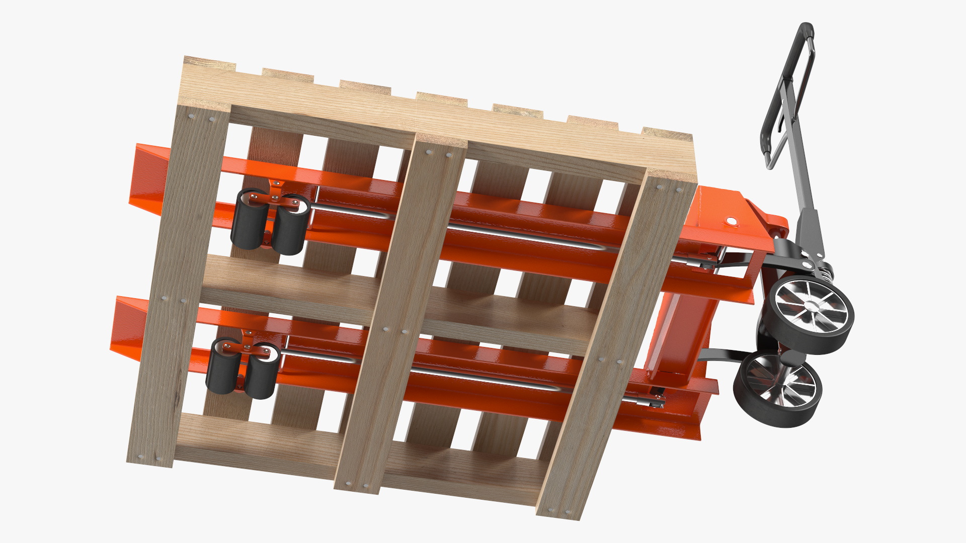 3D Hydraulic Trolley with Wooden Pallet