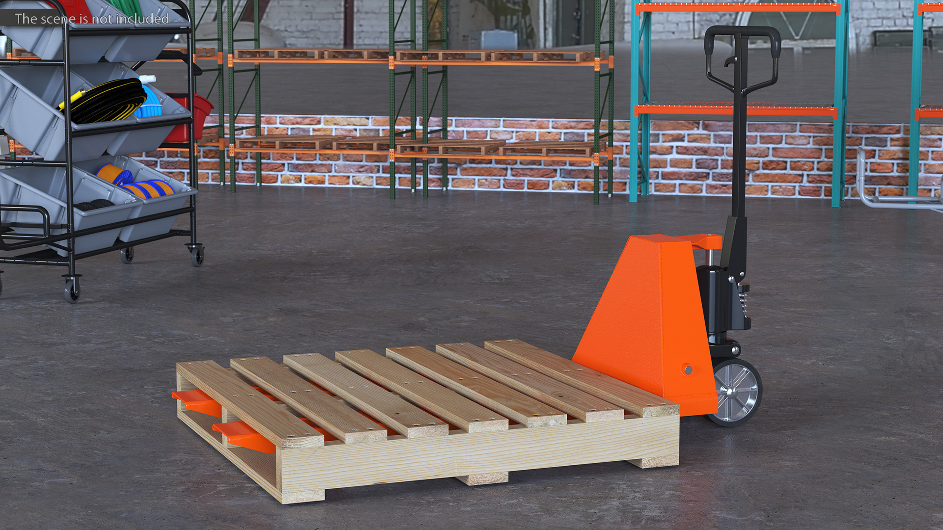 3D Hydraulic Trolley with Wooden Pallet