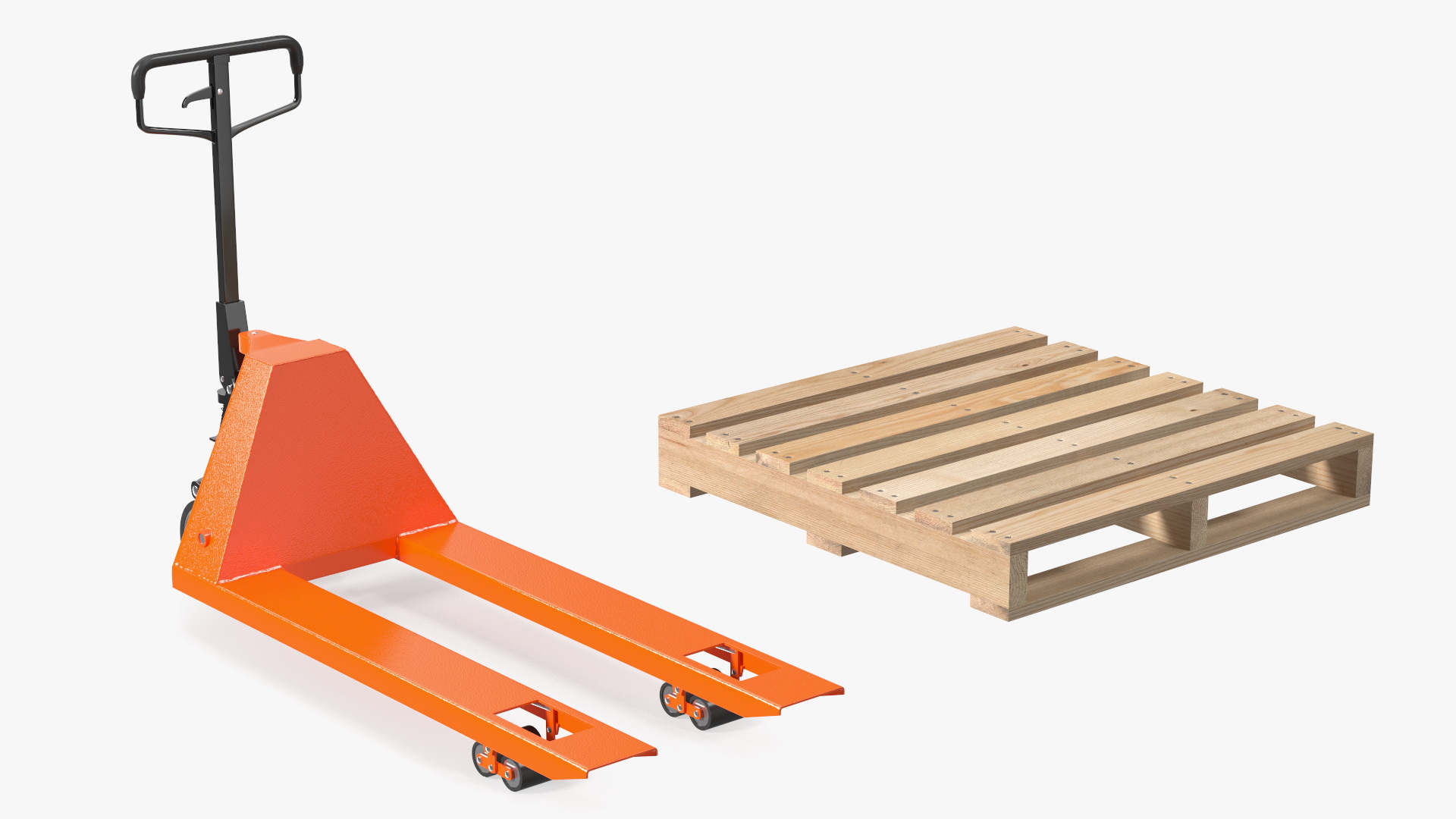 3D Hydraulic Trolley with Wooden Pallet