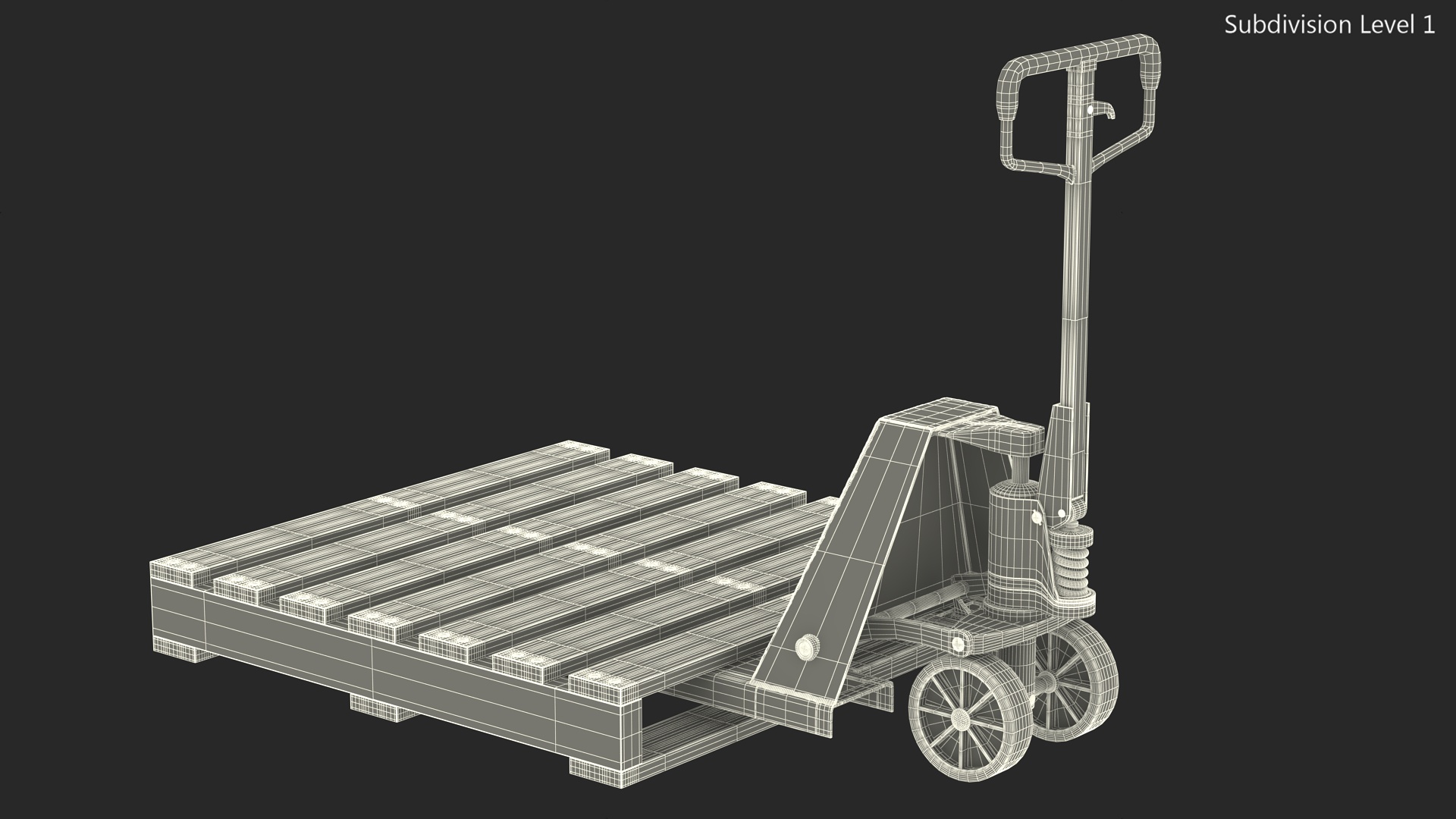 3D Hydraulic Trolley with Wooden Pallet