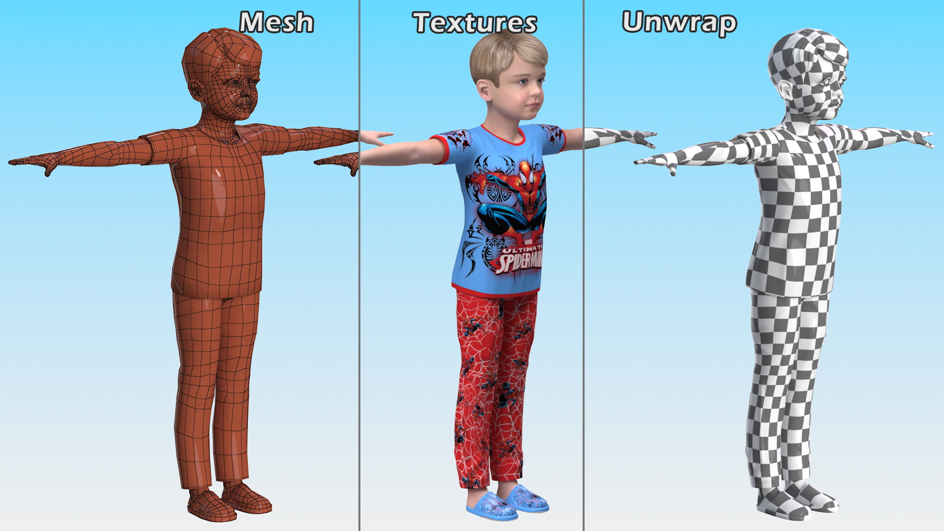 Child Boy Home Style Rigged 3D