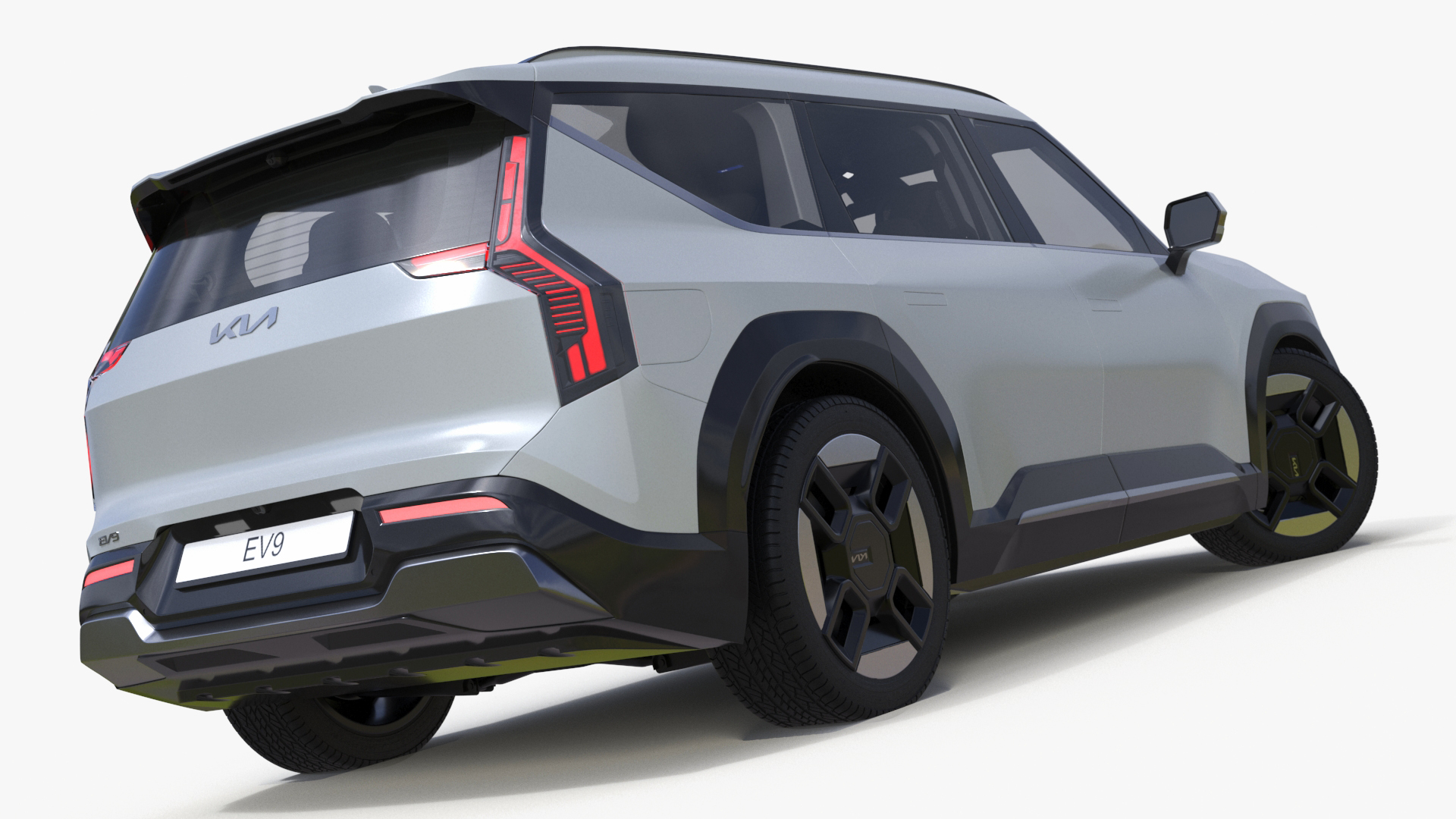 KIA EV9 Electric SUV Silver Rigged 3D model