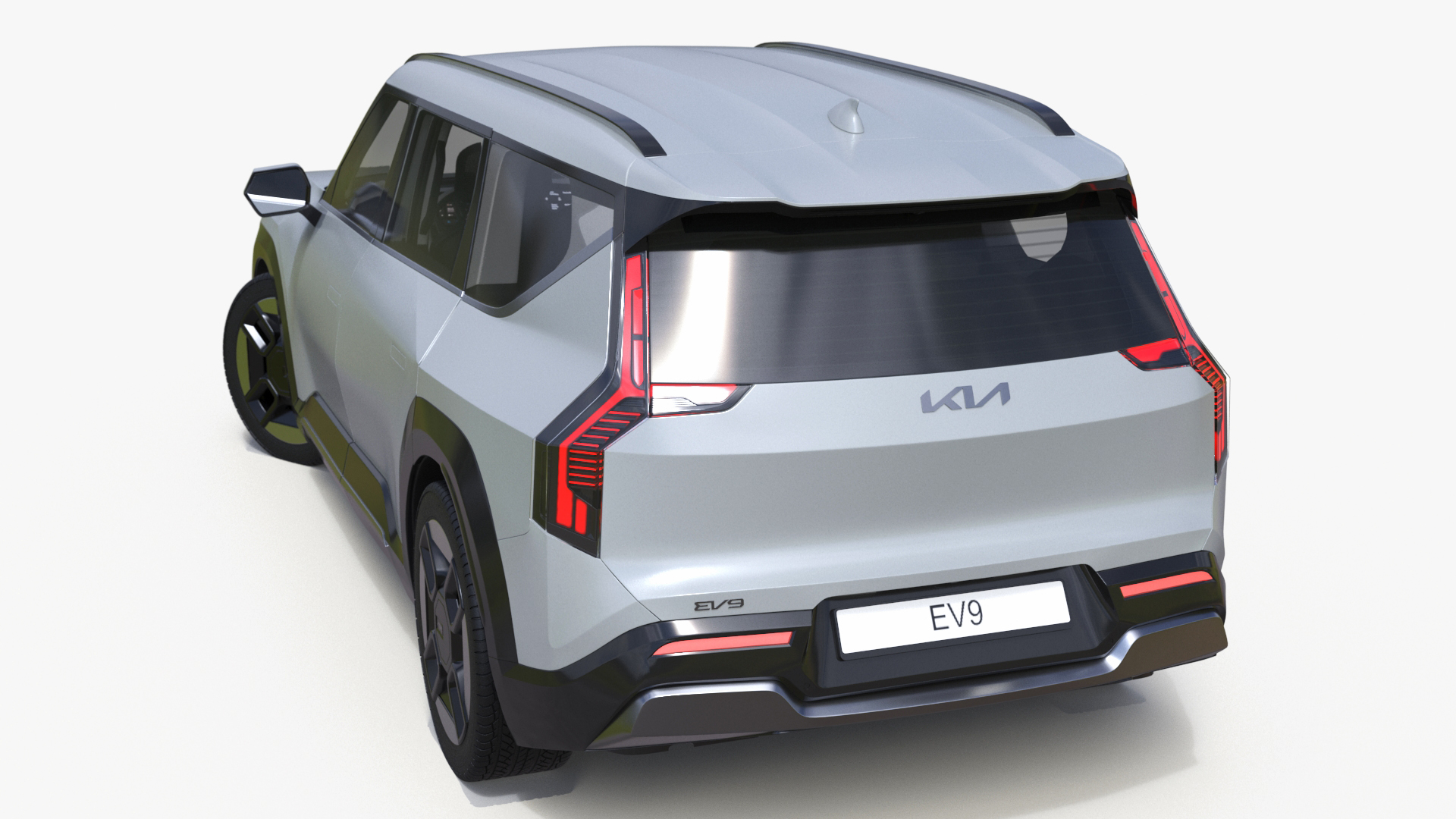 KIA EV9 Electric SUV Silver Rigged 3D model