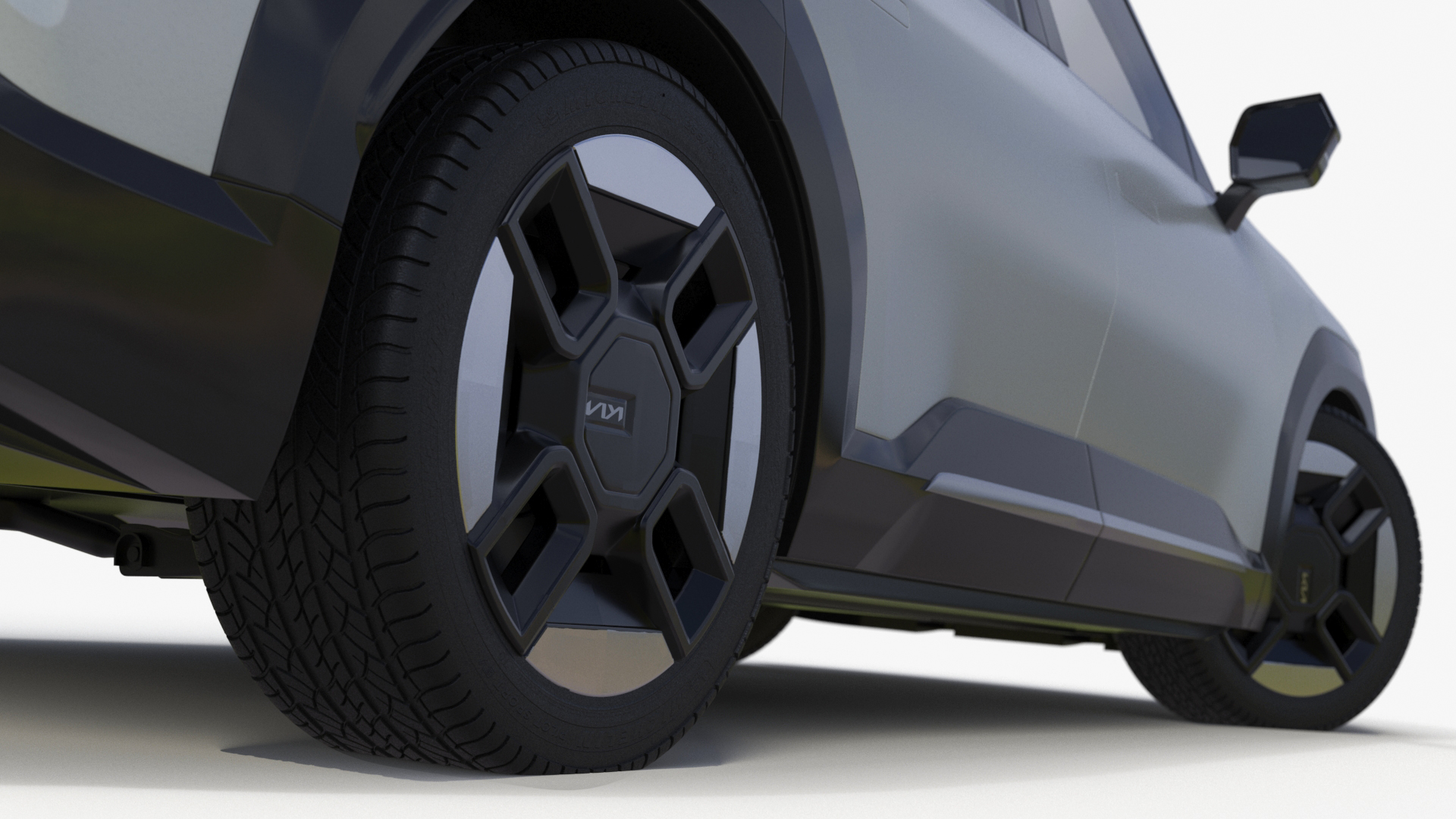 KIA EV9 Electric SUV Silver Rigged 3D model