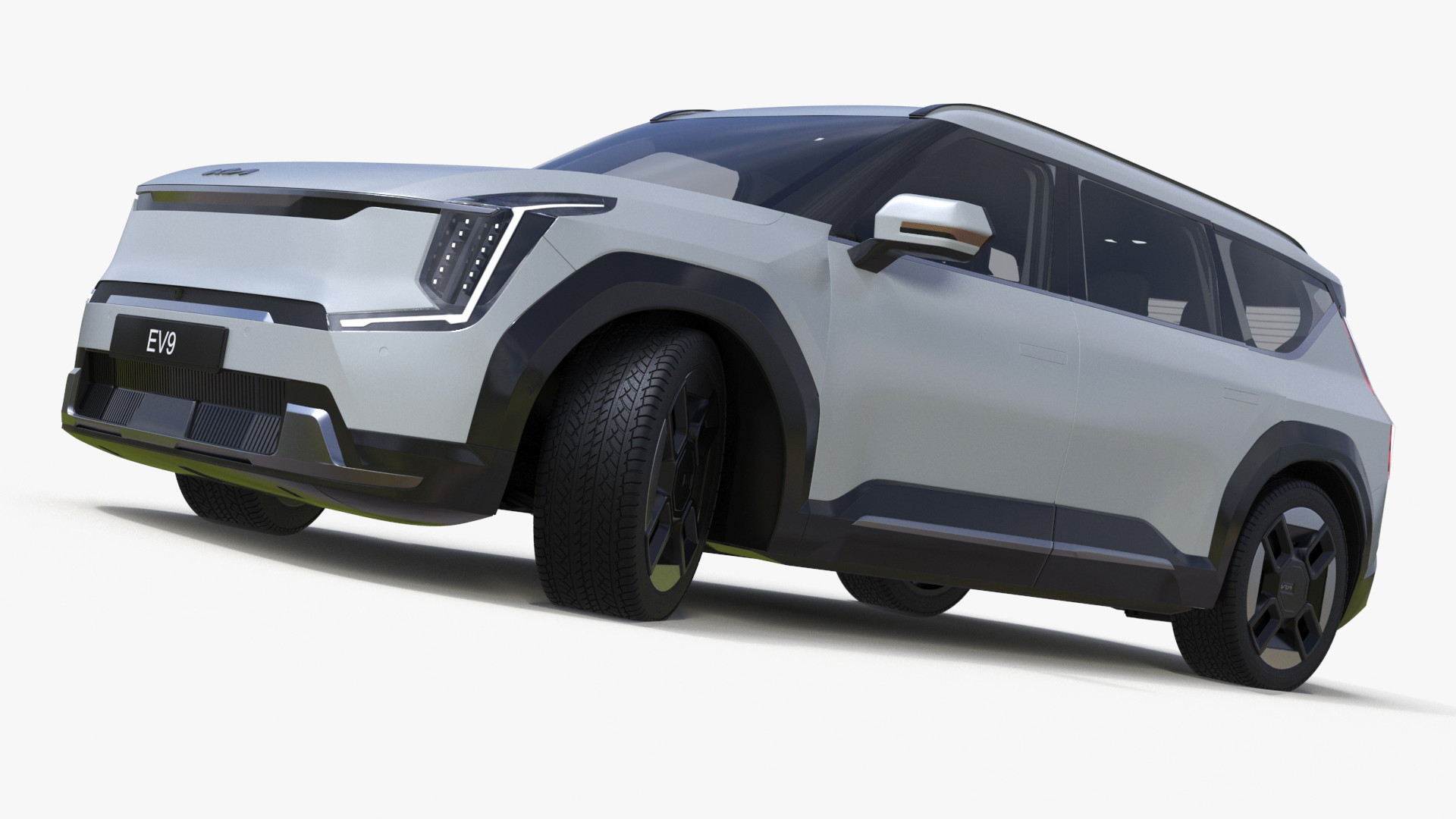 KIA EV9 Electric SUV Silver Rigged 3D model