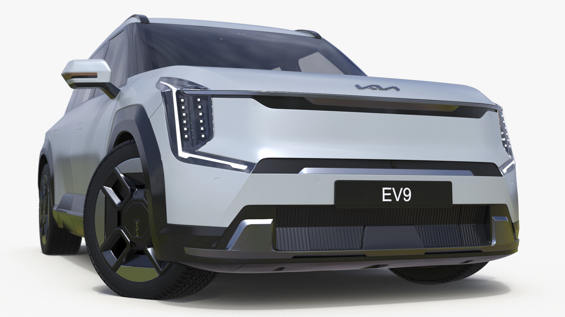 KIA EV9 Electric SUV Silver Rigged 3D model