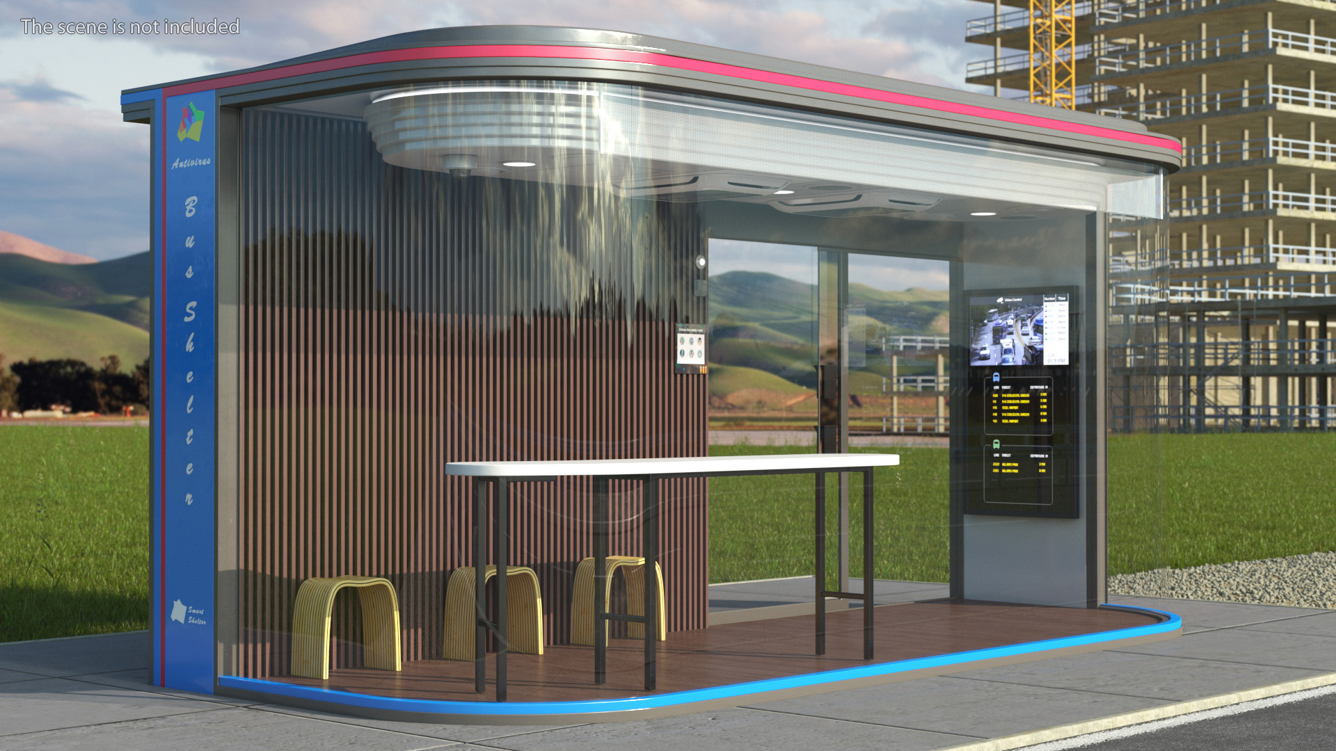 Smart Bus Shelter Virus Blocking 3D