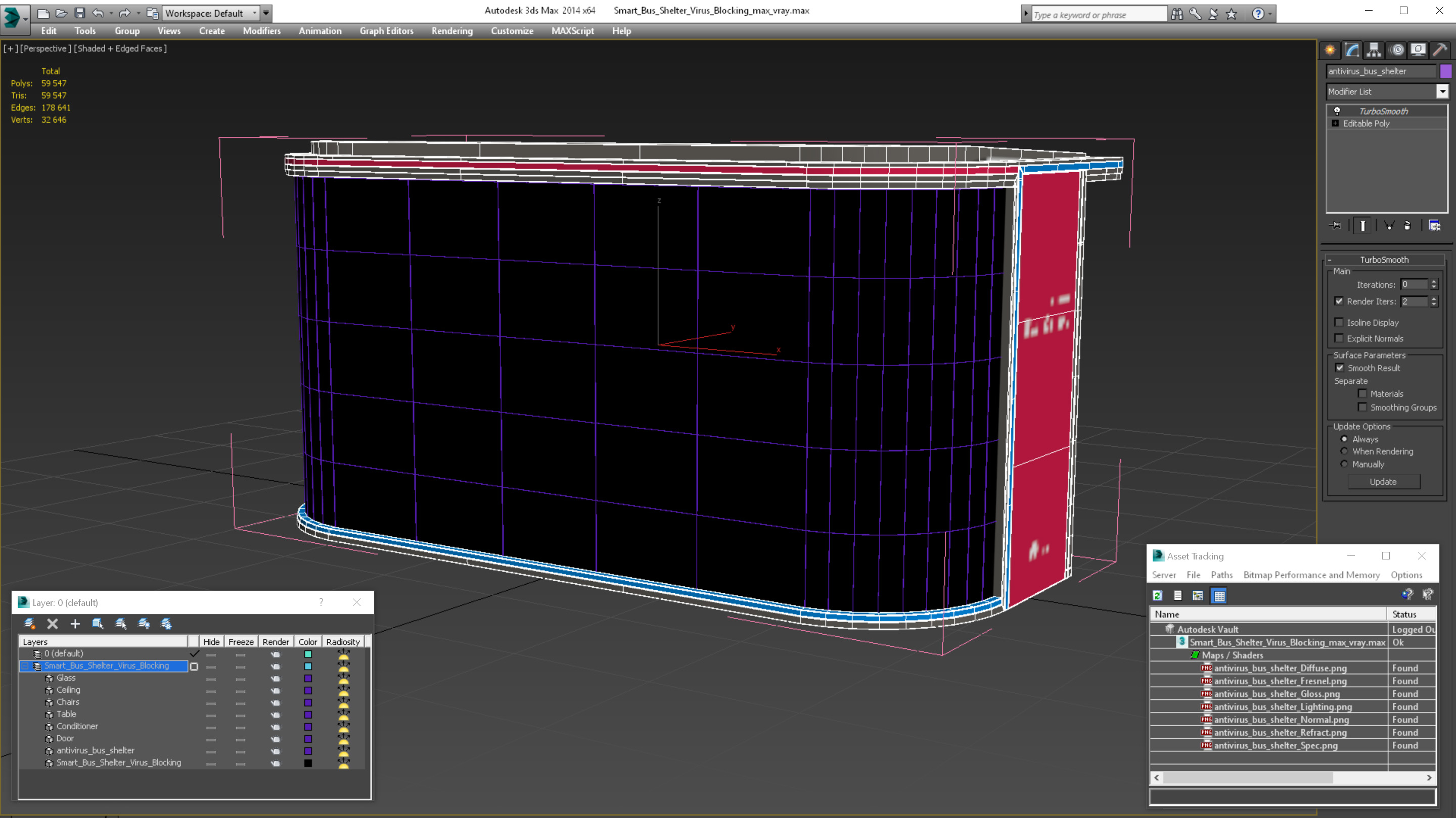 Smart Bus Shelter Virus Blocking 3D