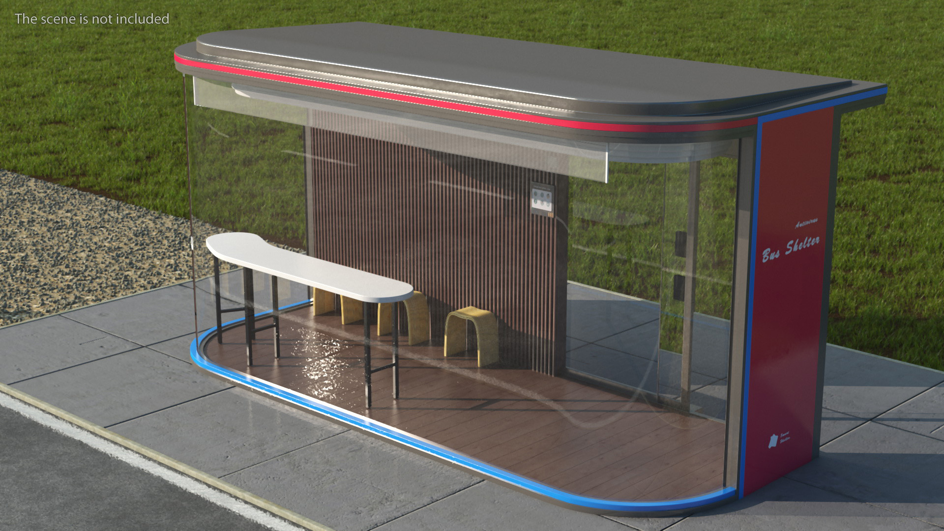 Smart Bus Shelter Virus Blocking 3D