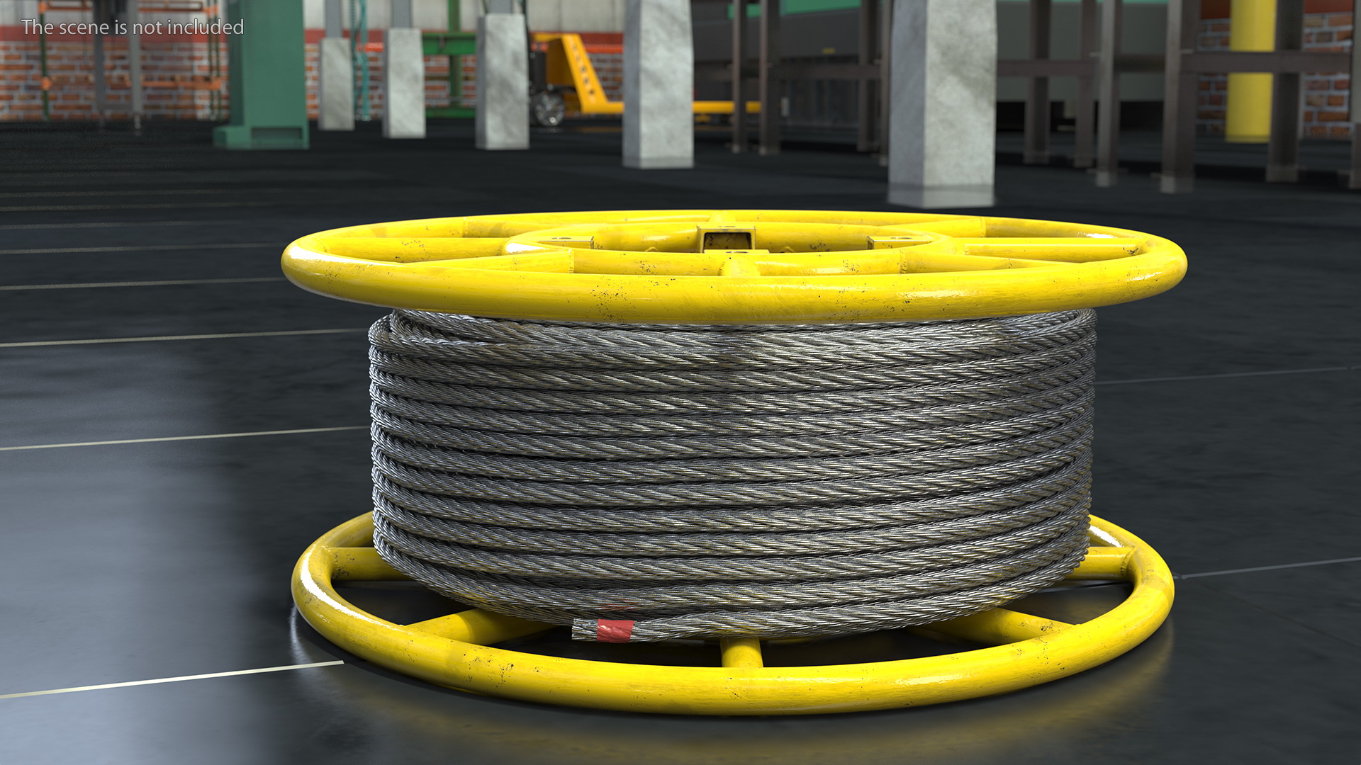 3D model Anti Twisting Steel Wire Rope Per Reel Yellow