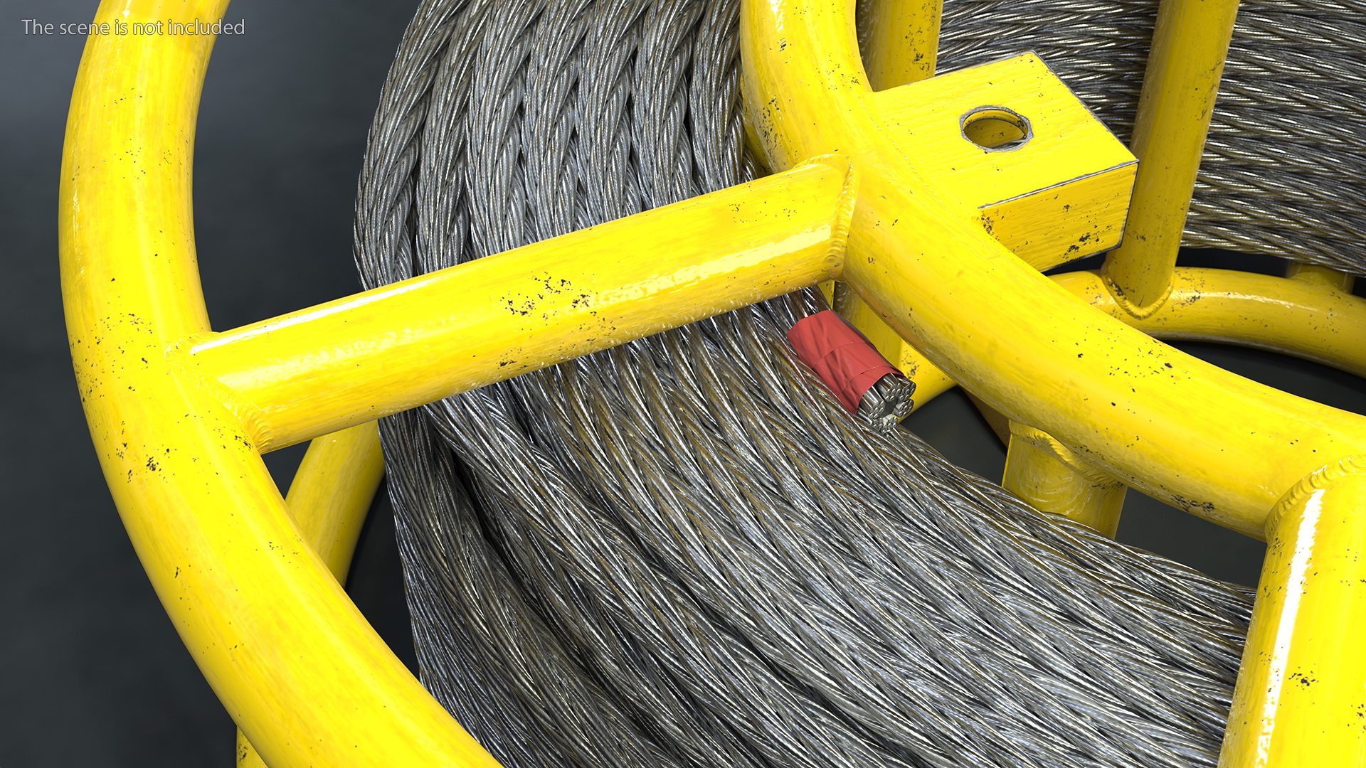 3D model Anti Twisting Steel Wire Rope Per Reel Yellow