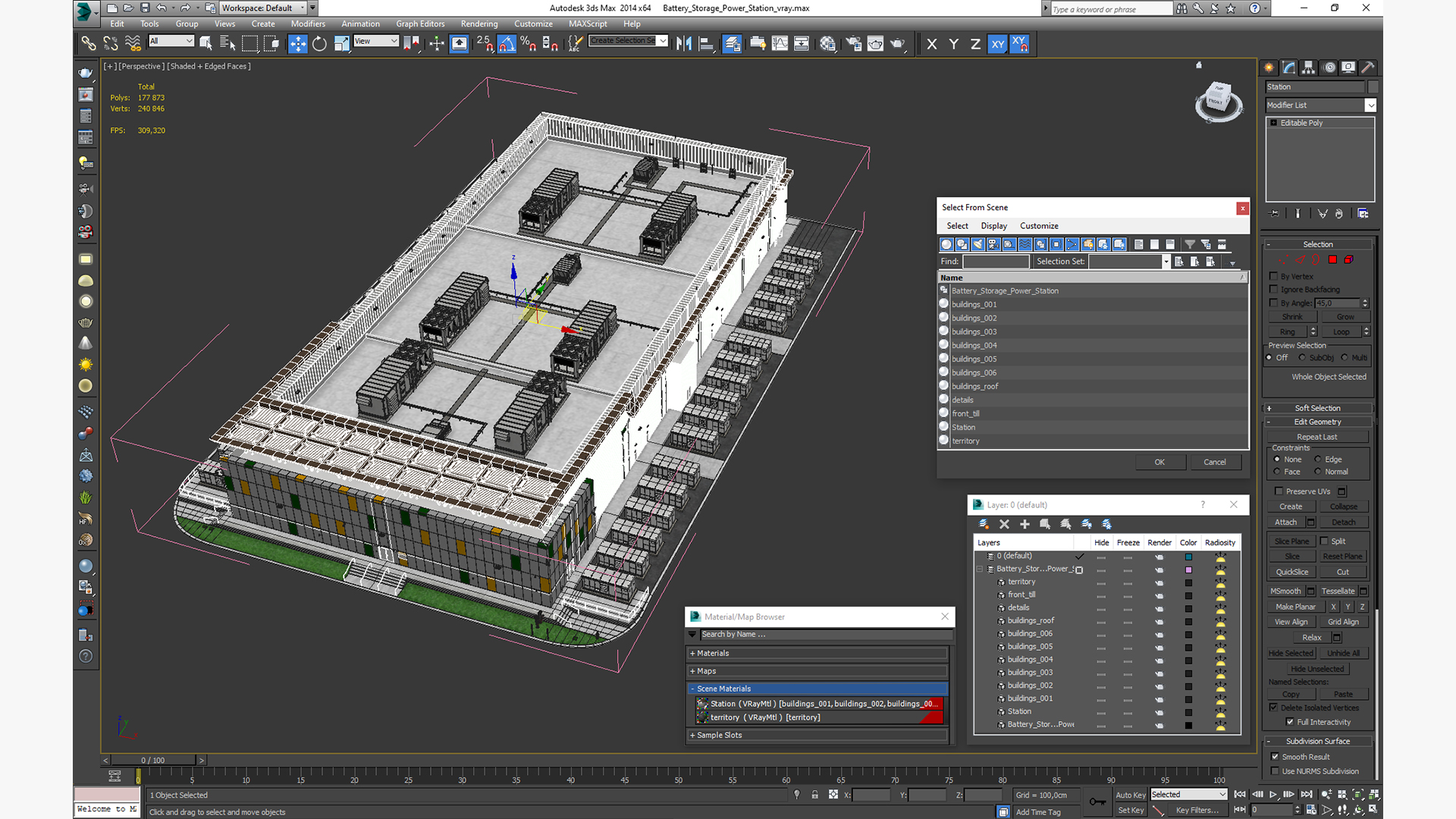 Battery Storage Power Station 3D model