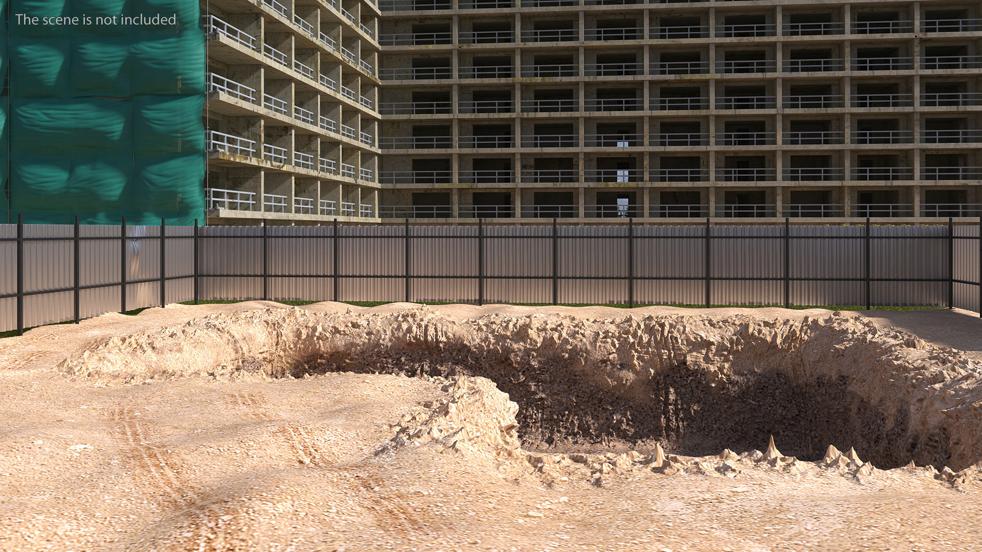 Excavated Building Foundation Terrain 3D