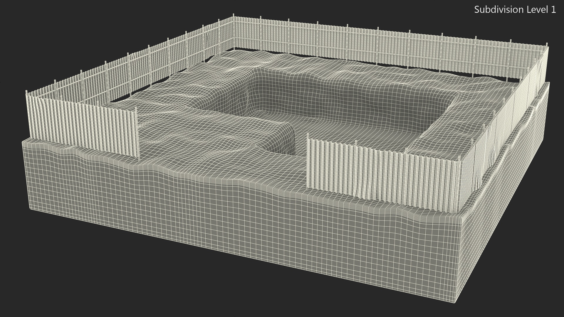 Excavated Building Foundation Terrain 3D