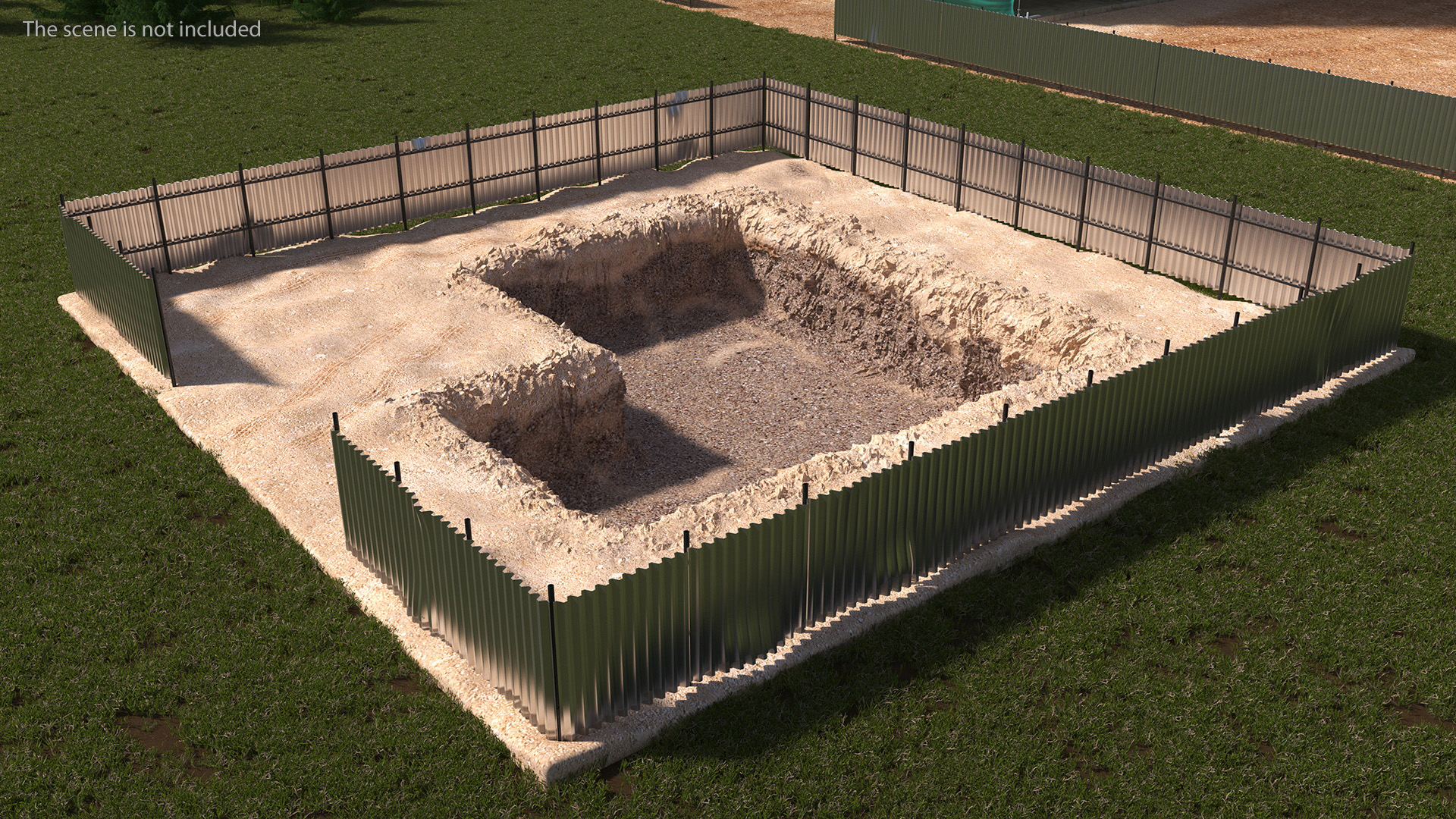 Excavated Building Foundation Terrain 3D