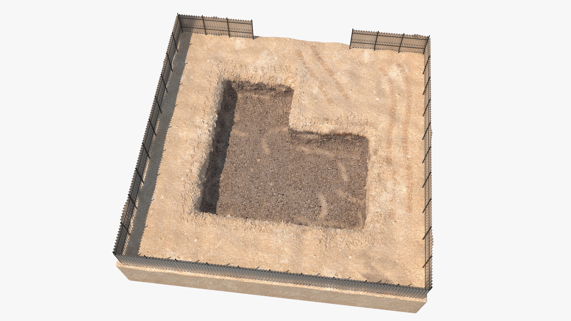 Excavated Building Foundation Terrain 3D